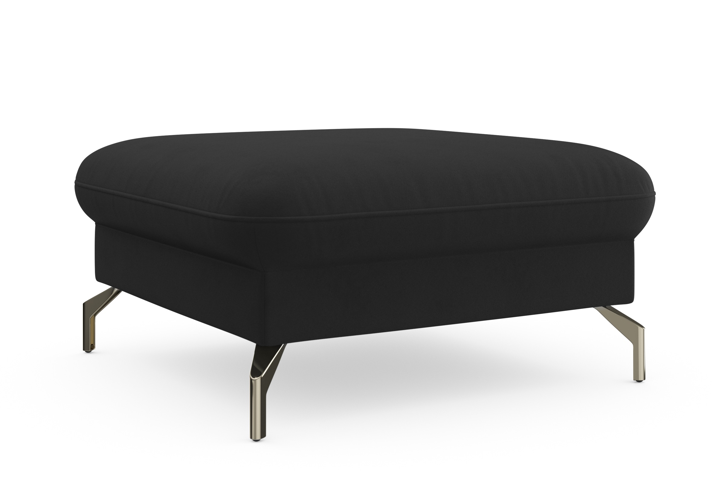 sit&more Hocker »Fashion«, inklusive Federkern, mit satinierten Nickelfüßen