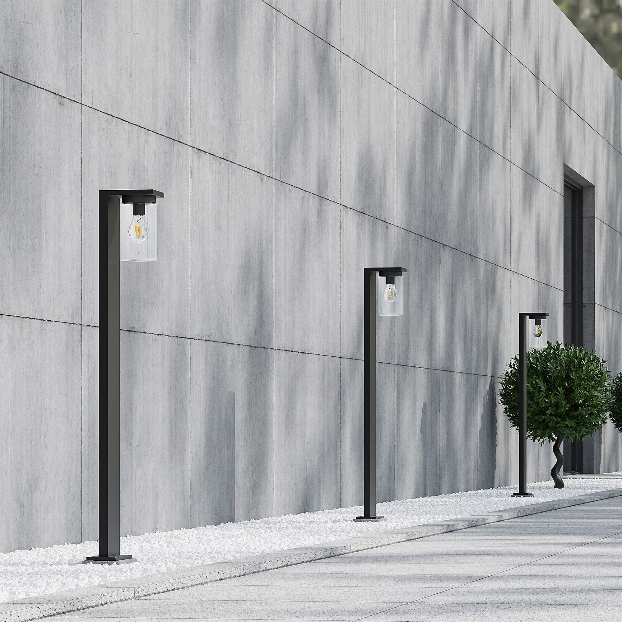 TRIO Leuchten Außen-Stehlampe »ARDILA, Stehleuchte Outdoor Garten Terrasse Höhe 1m, exkl 1xE27 max40W« E27 1 Stk. warmweiß - kaltweiß Garten Stehlampe IP44 mit Dämmerungssensor, Leuchtmittel wechselbar