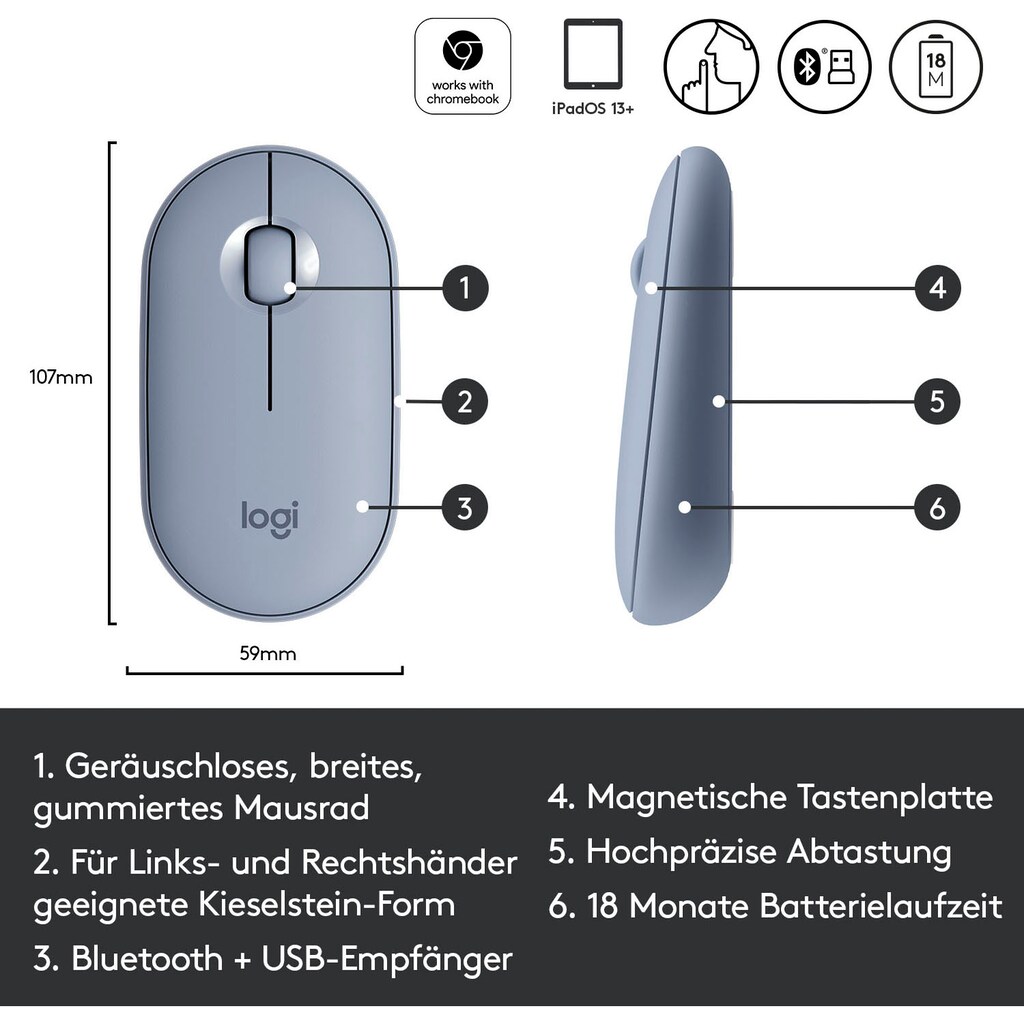 Logitech Maus »Pebble M350«