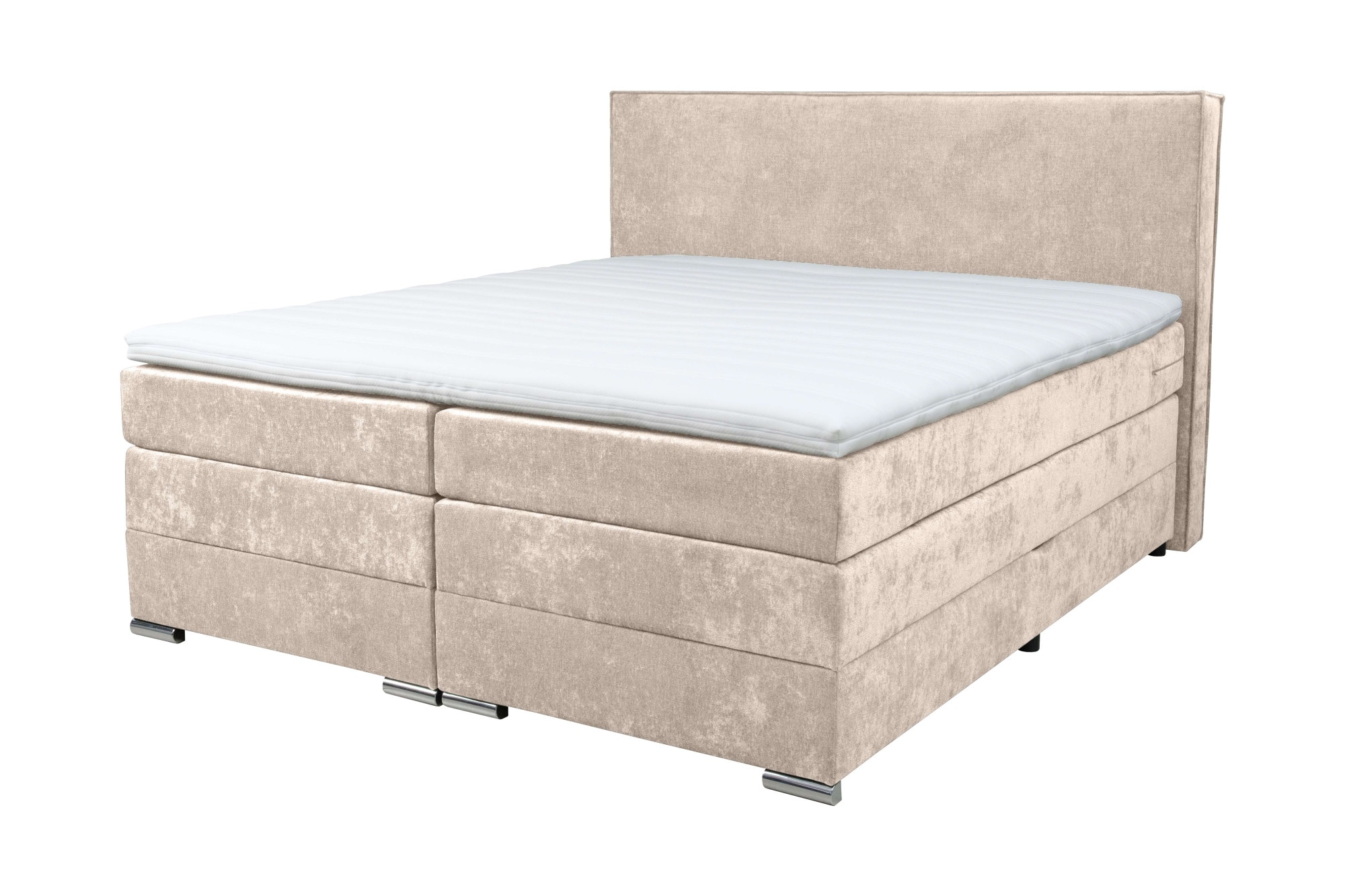 Home affaire Boxspringbett »Romeo, Doppel- & Polsterbett, Federkernbett, Komfortbett, 160, 180 cm« inkl. 6 cm Topper, zwei Bettkästen, Taschen-Federkernmatratze in H4