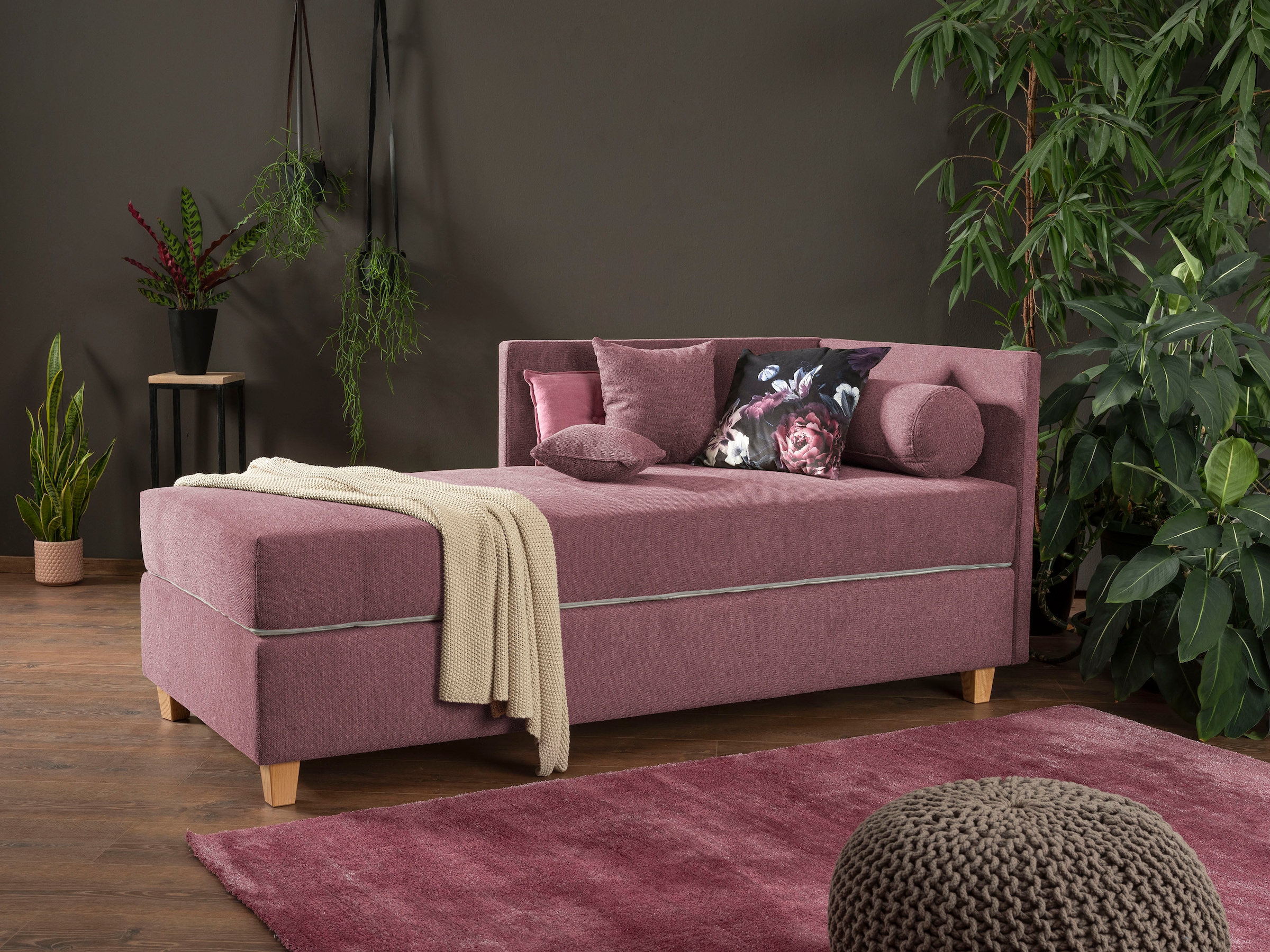 alina Schlafsofa »Kona« 7-Zonen Taschenfederkernmatratze, Zierkissen-Set und Schlummerrollen