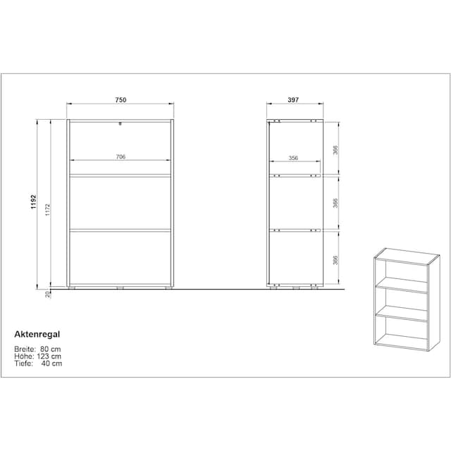 GERMANIA Aktenregal »Pasadena«, Made in Germany, hochwertig verarbeitet,  Breite 80 cm bequem kaufen