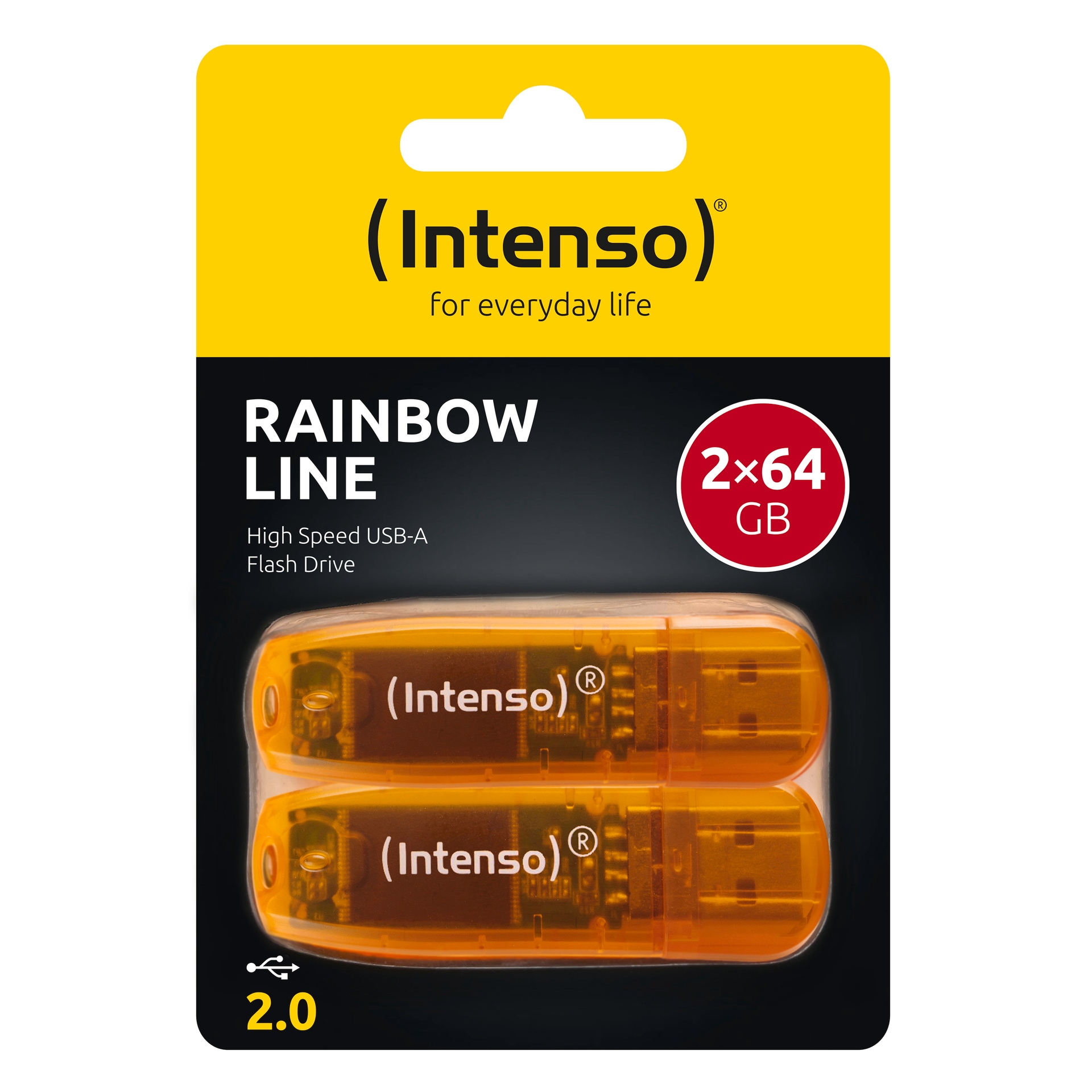 Intenso USB-Stick »USB Flash Drive 2.0 64 GB Rainbow Line Doppelpack« (64 GB USB 2.0 Lesegeschwindigkeit 28 MB/s)