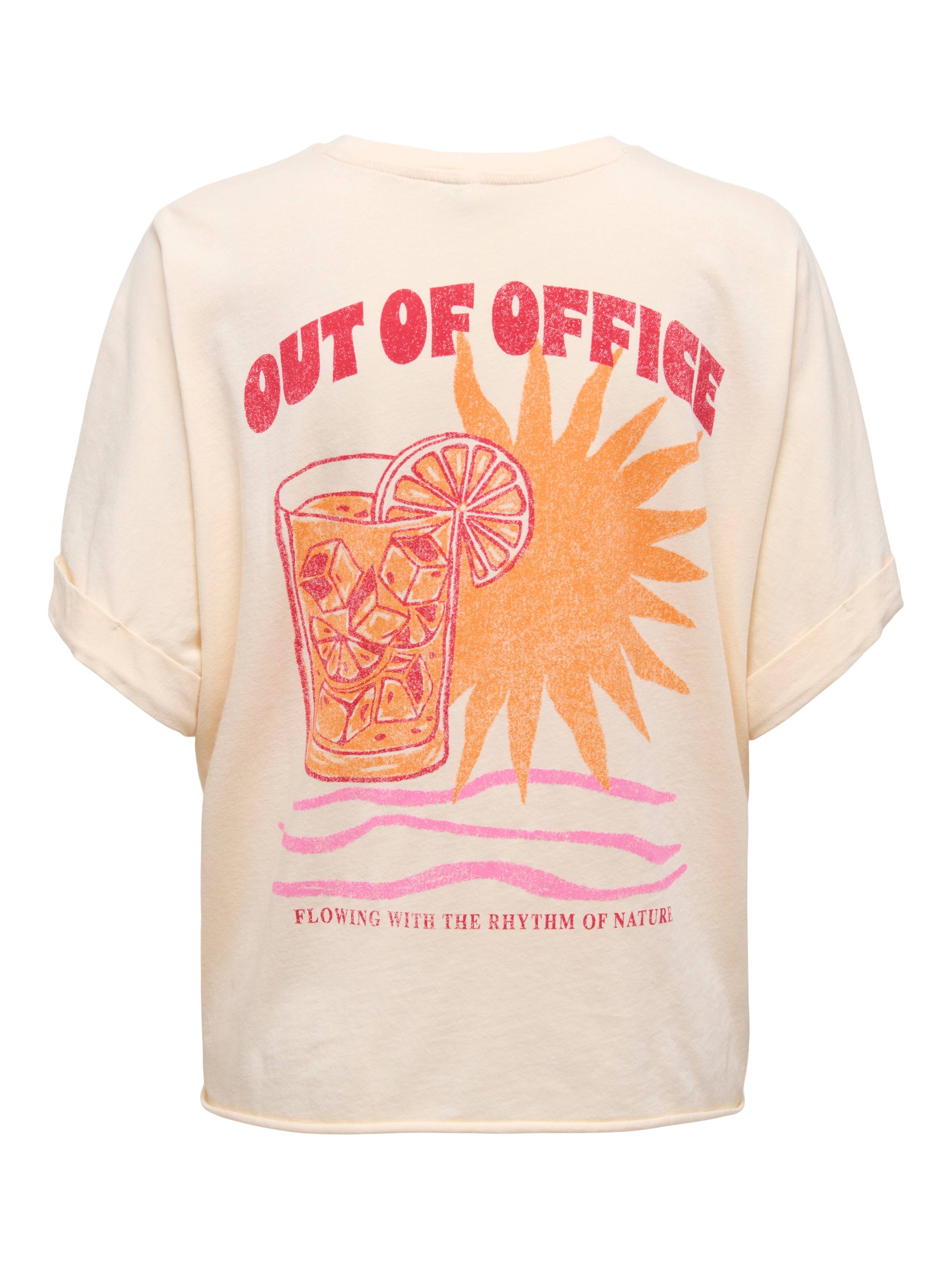 ONLY Kurzarmshirt »ONLMINNA LIFE S/S PRINT TOP CS JRS« mit Print auf der Vorder- und Rückseite