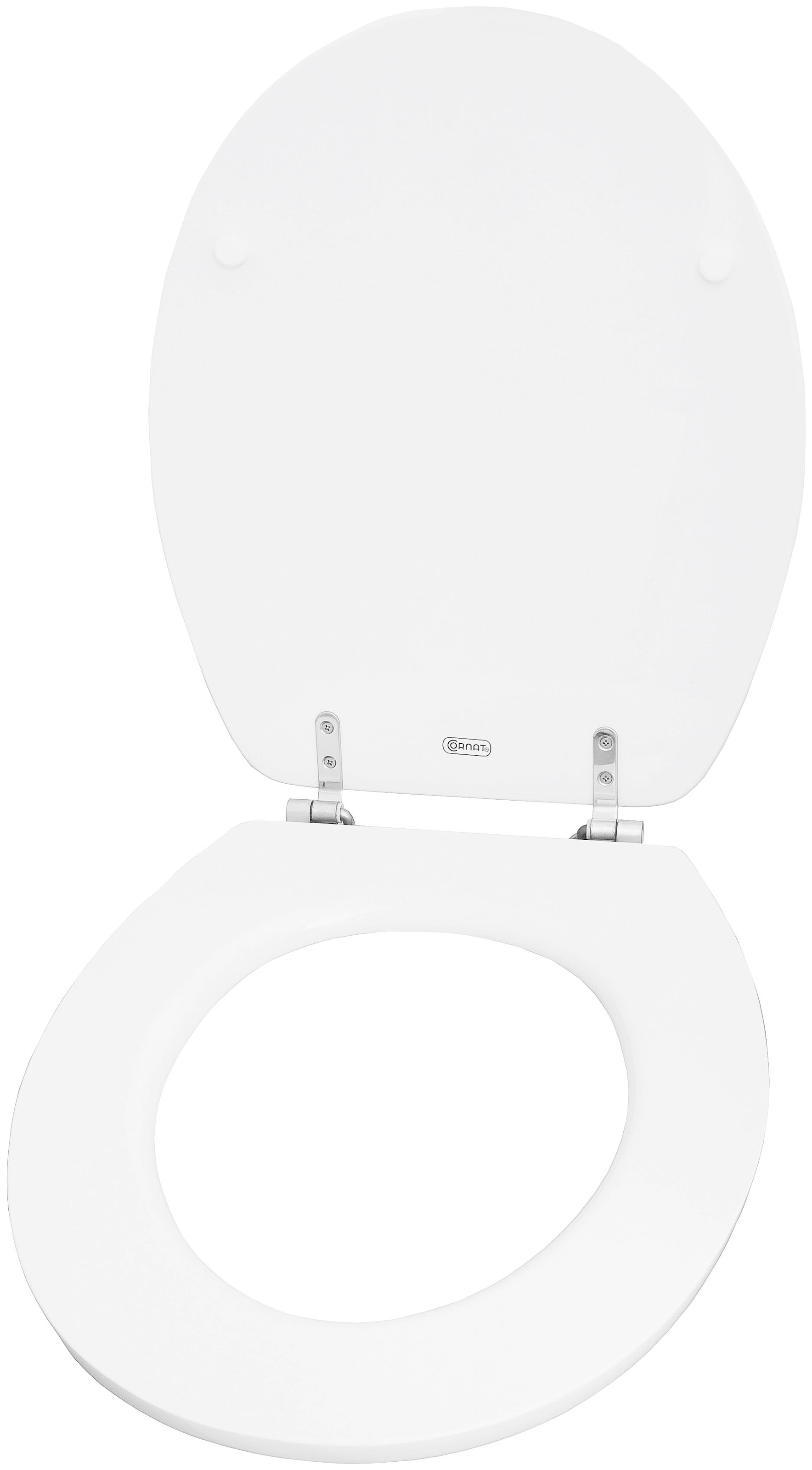 CORNAT WC-Sitz »Klassisch weißer Look - Hochwertig Holzkern - Komfortables Sitzgefühl« Schlichtes Design passt in jedes Badezimmer / Toilettensitz