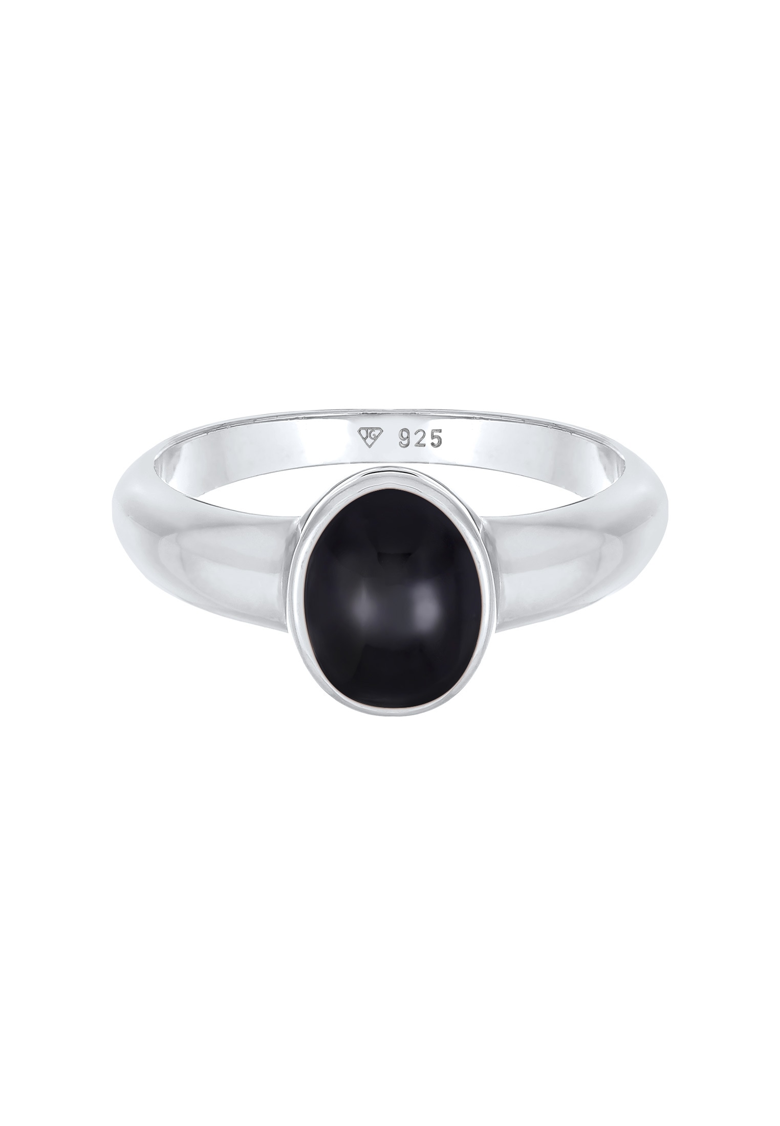 Kuzzoi Silberring »Ring Herren Siegelring Onyx Oval Basic 925 Silber«