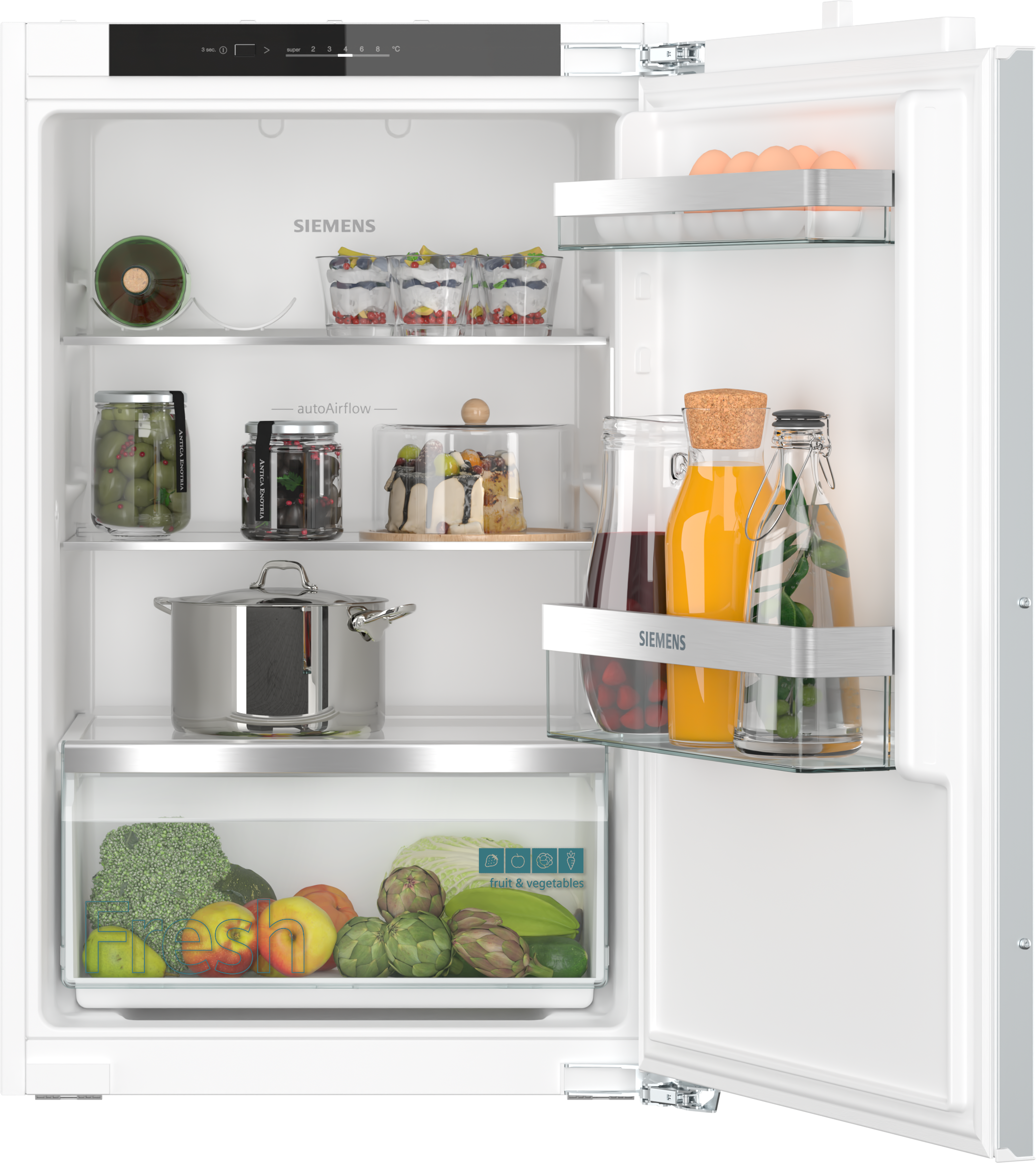SIEMENS Einbaukühlschrank iQ300 "KI21RVFE0" 87,4 cm hoch 54,1 cm breit Einfache Temperatureinstellung dank elektronischer Temperaturregelung