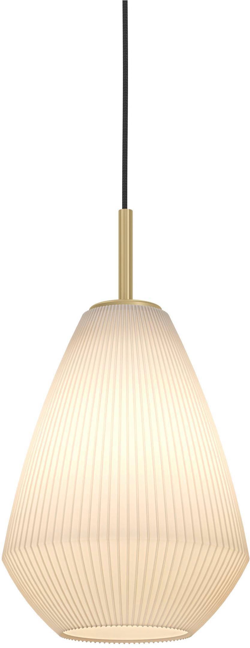 EGLO Hängeleuchte »Caprarola Hängelampe, E27, Esstischlampe, Wohnzimmerlampe, Lampe« E27 1 Stk. aus satiniertem Glas und Metall in Messing, Hängeleuchte, E27, Ø 20 cm
