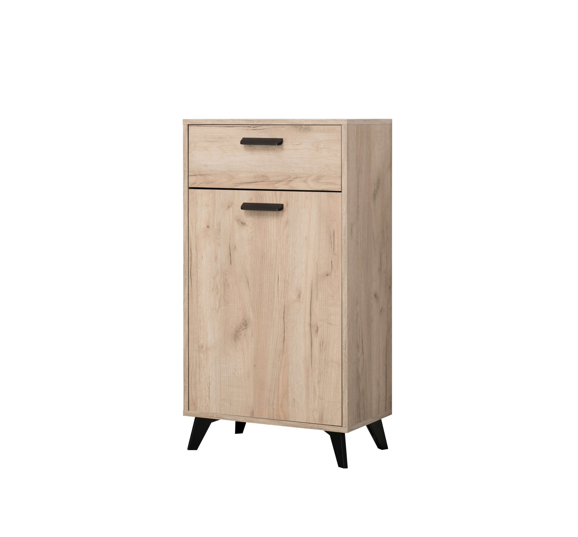 INOSIGN Schuhschrank »Umbria, Schuhkommode, Schuhregal, mit einer Schublade, Höhe 101 cm«, in Grau Eiche, mit einer Schublade, mit schwarzen Beinen