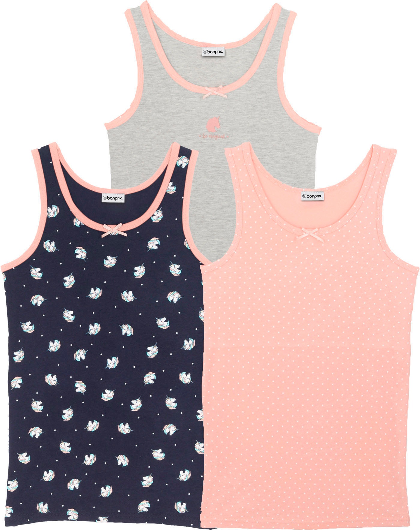 bonprix Unterhemd »Unterhemd mit weicher Baumwolle (3er Pack)« Packung, 3, 3 Stk. im 3er-Pack, aus Baumwolle mit Elasthan, pflegeleicht