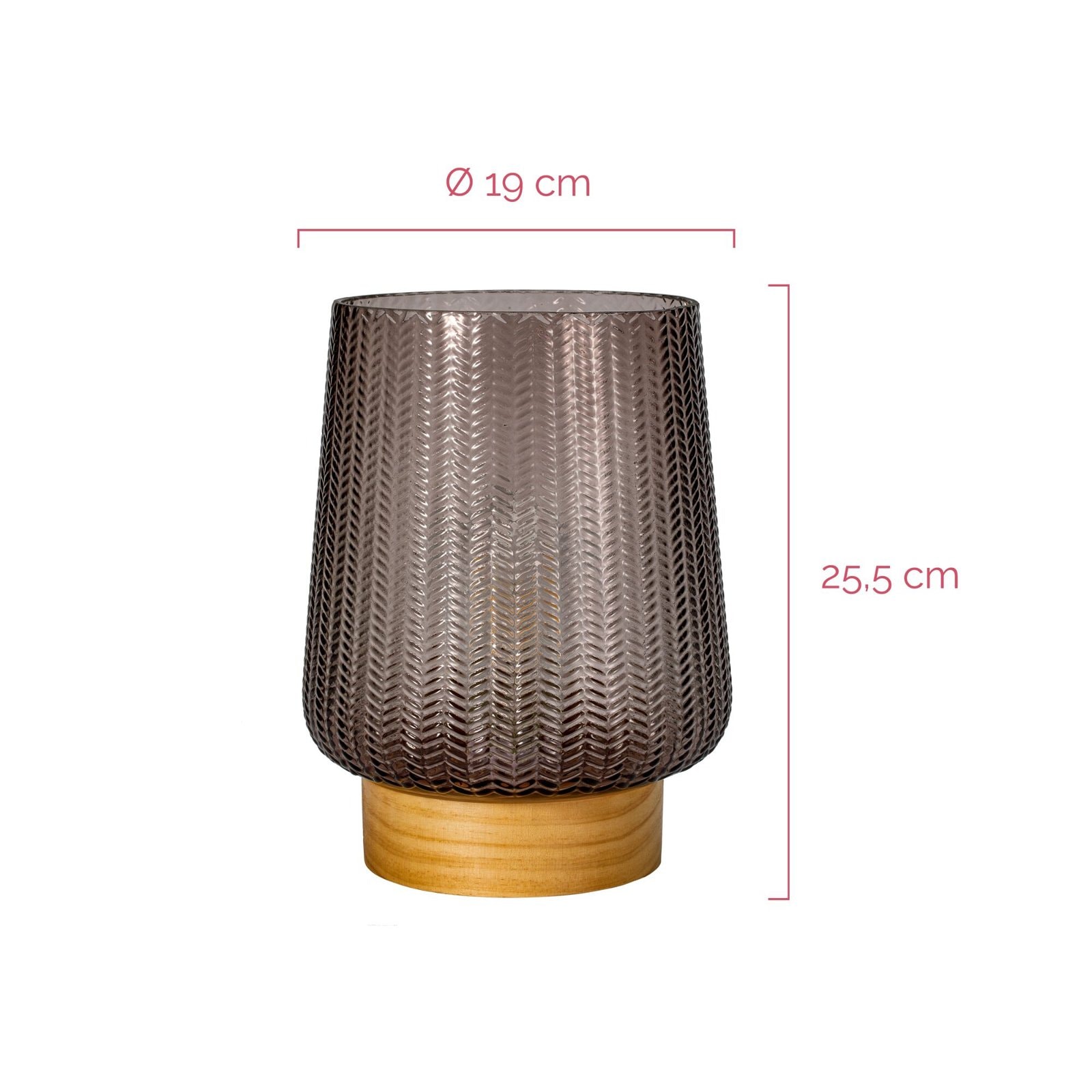 Pauleen LED Tischleuchte »Fancy Glamour mobile Taupe Glas/Holz«, 1 flammig, Leuchtmittel E27 | Leuchtmittel wechselbar, E27, Timer Batterie