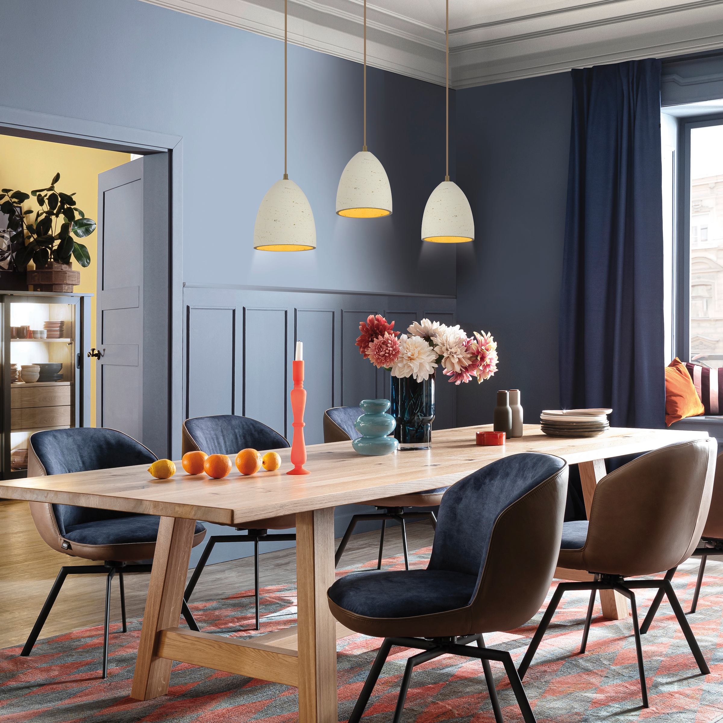 SCHÖNER WOHNEN-Kollektion LED Pendelleuchte »TRAVENTA« E27 1 Stk. SCHÖNER WOHNEN Kollektion, Travertinoptik, Downlight