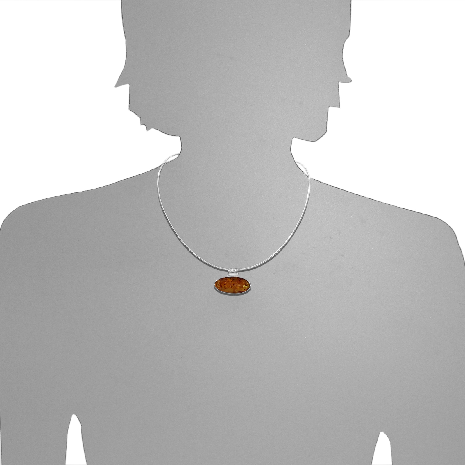 OSTSEE-SCHMUCK Kettenanhänger »- Classic 30x13 mm - Silber 925/000 - Bernstein«