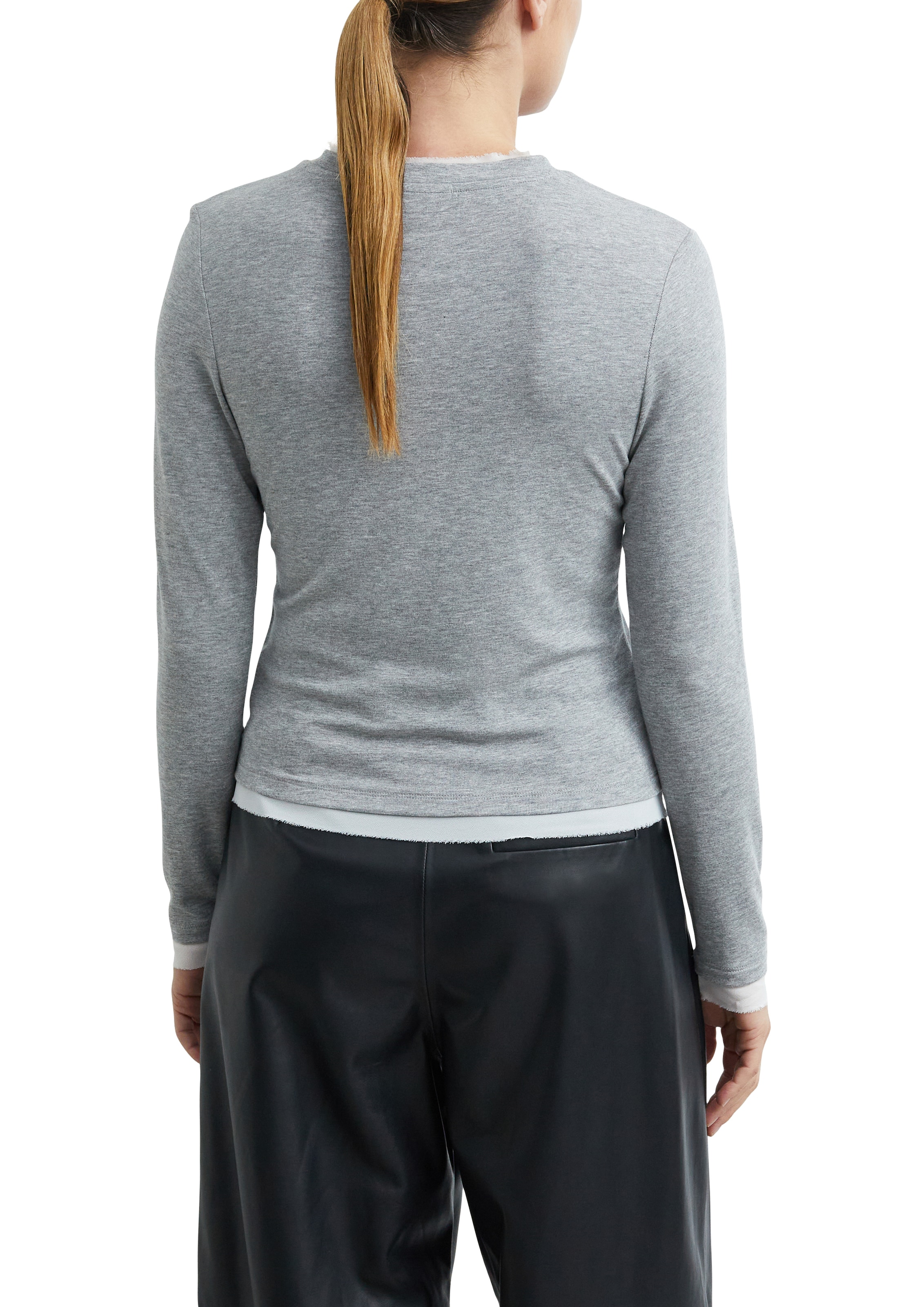 Comma Langarmshirt im Doppellayer-Look / Viskose-Stretch