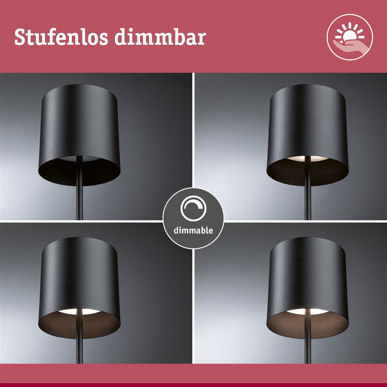 Paulmann LED Außen-Tischleuchte »Mobile Tuni IP44 2700K dimmbar 2,8W USBC«, 1 flammig
