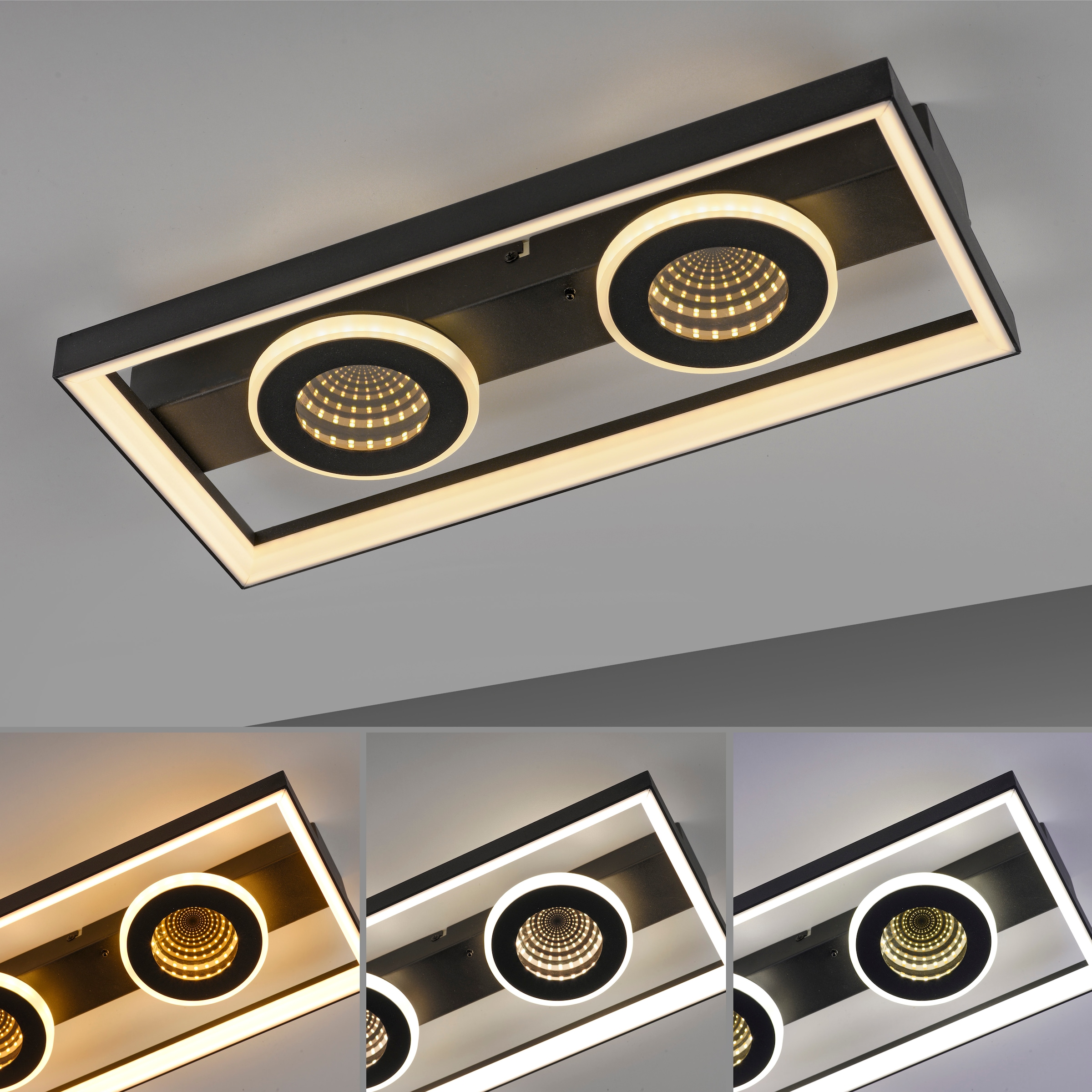 Paul Neuhaus Deckenleuchte »TRAFORO«, 1 flammig, Leuchtmittel LED-Board | LED fest integriert, CCT - über Fernbedienung, dimmbar über Fernbedienung, Memory