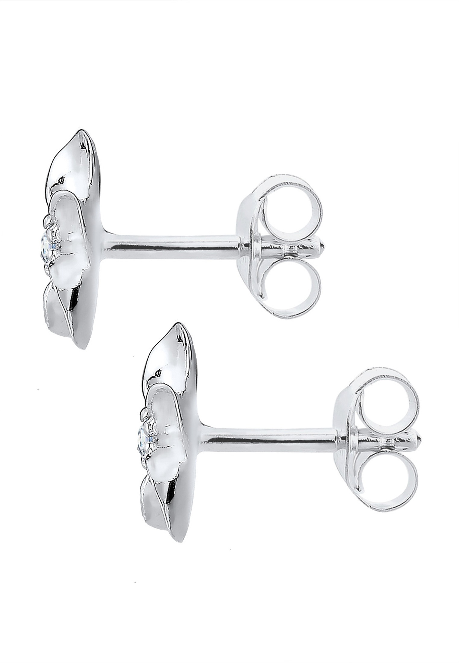 Elli DIAMONDS Paar Ohrstecker »Ohrringe Frangipani Blüte Diamant Blume 925 Silber«