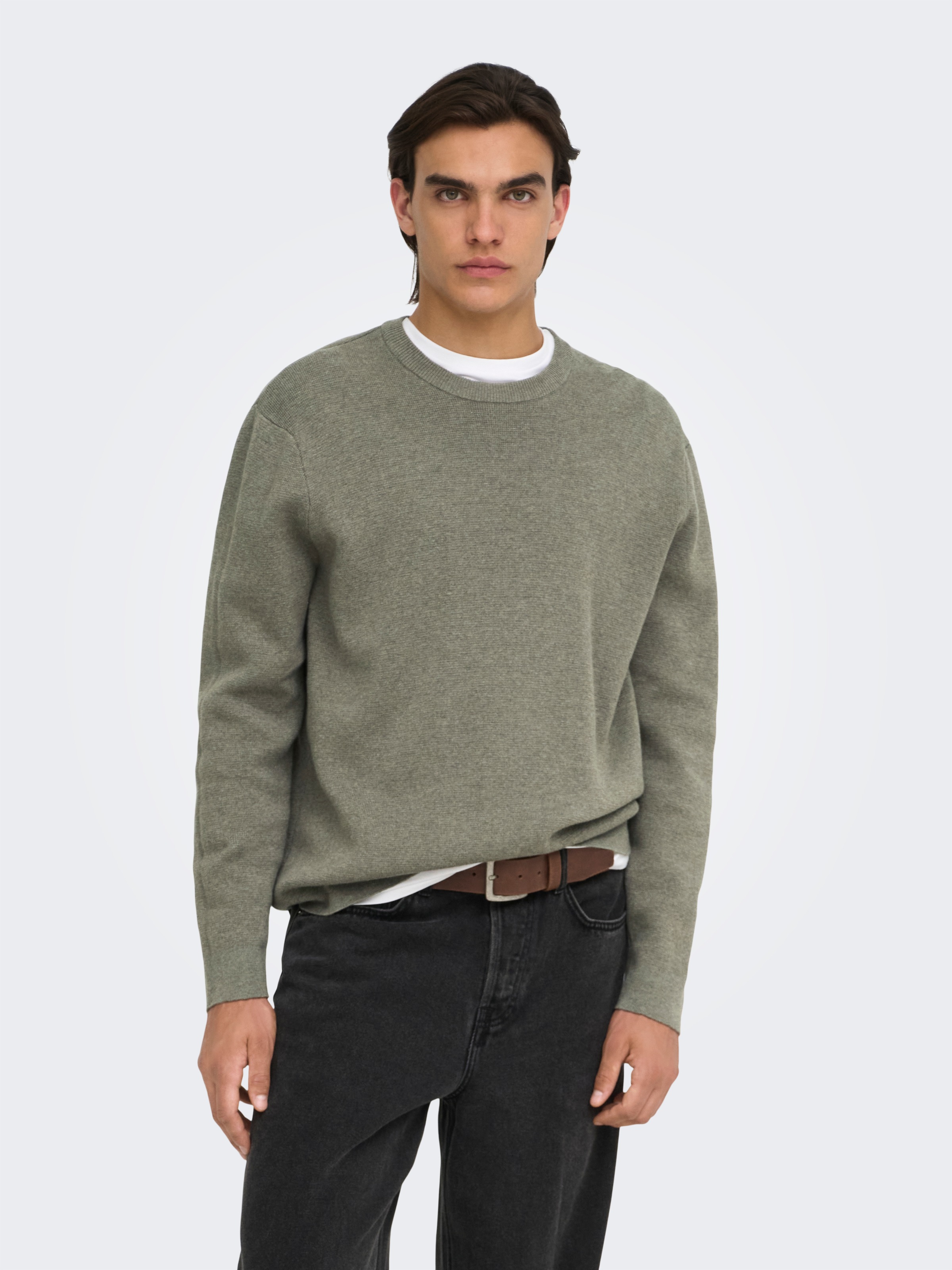 ONLY & SONS Strickpullover »ONSTING RLX CREW NECK KNIT NOOS« Baumwolle, relaxed fit