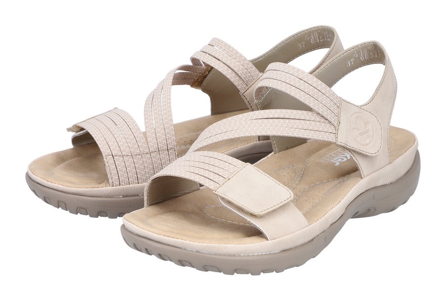 Rieker Riemchensandale, Sommerschuh, Sandalette, Keilabsatz, mit Gummizügen