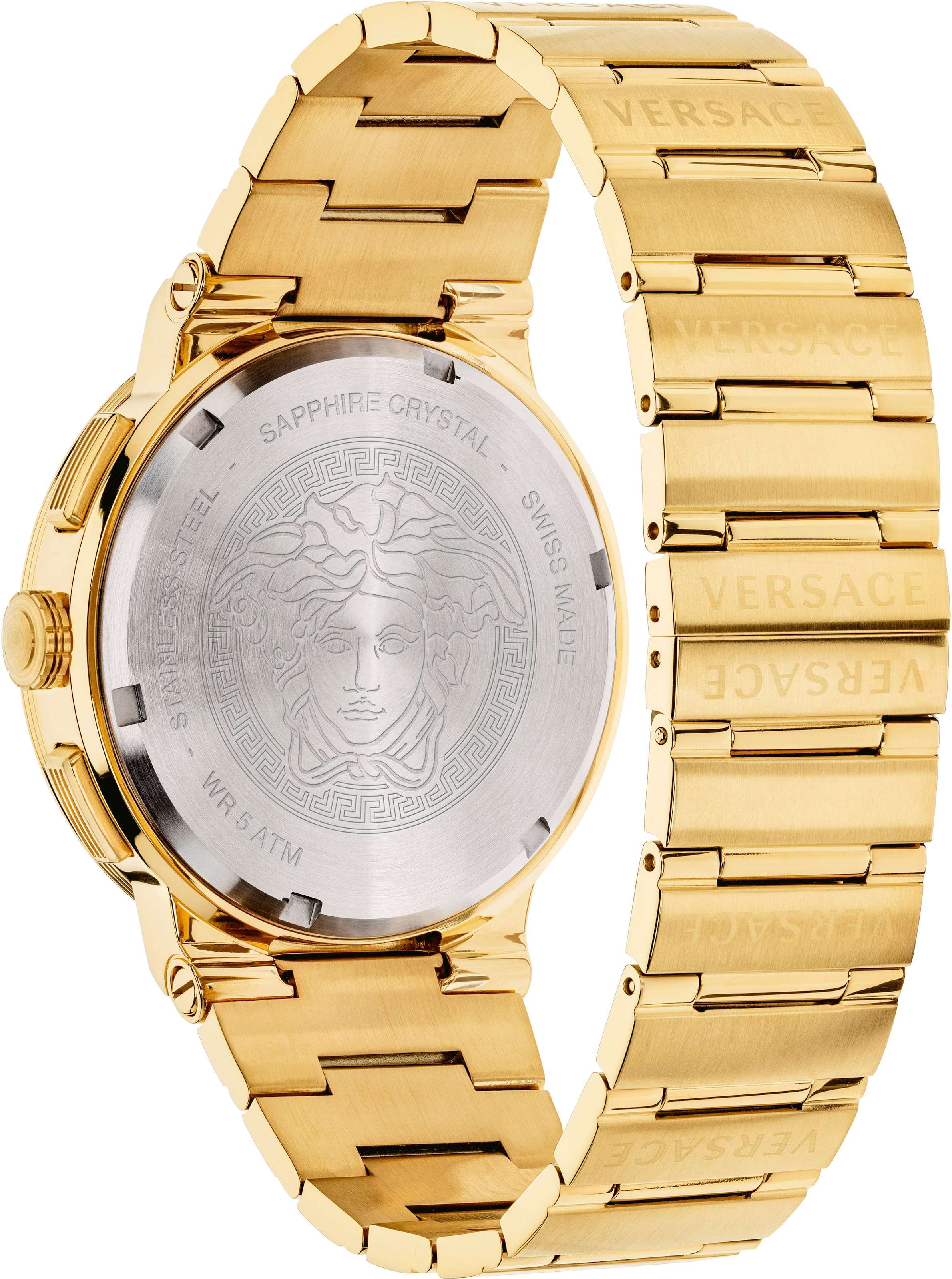 Versace Chronograph »GRECA LOGO CHRONO«, Quarzuhr, Armbanduhr, Herrenuhr, Saphirglas, Stoppfunktion, Swiss Made