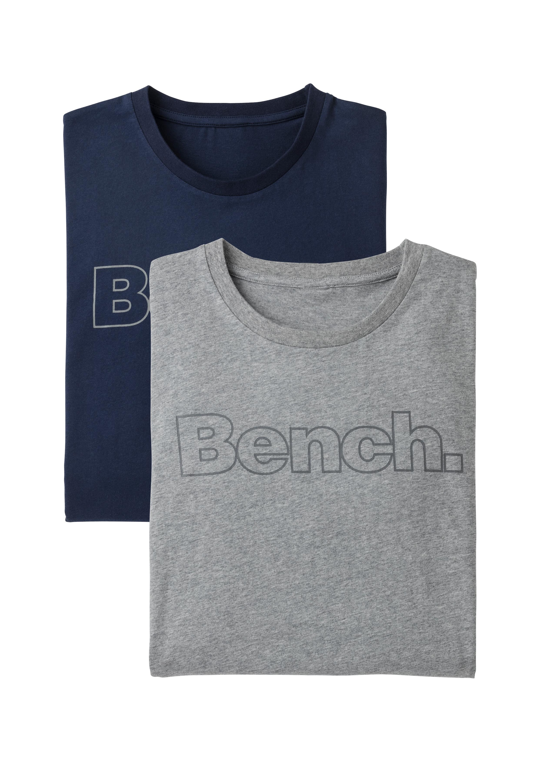 Bench. Loungewear T-Shirt, Shirt mit Logoprint, Basicshirt mit Rundhals aus reiner Baumwolle