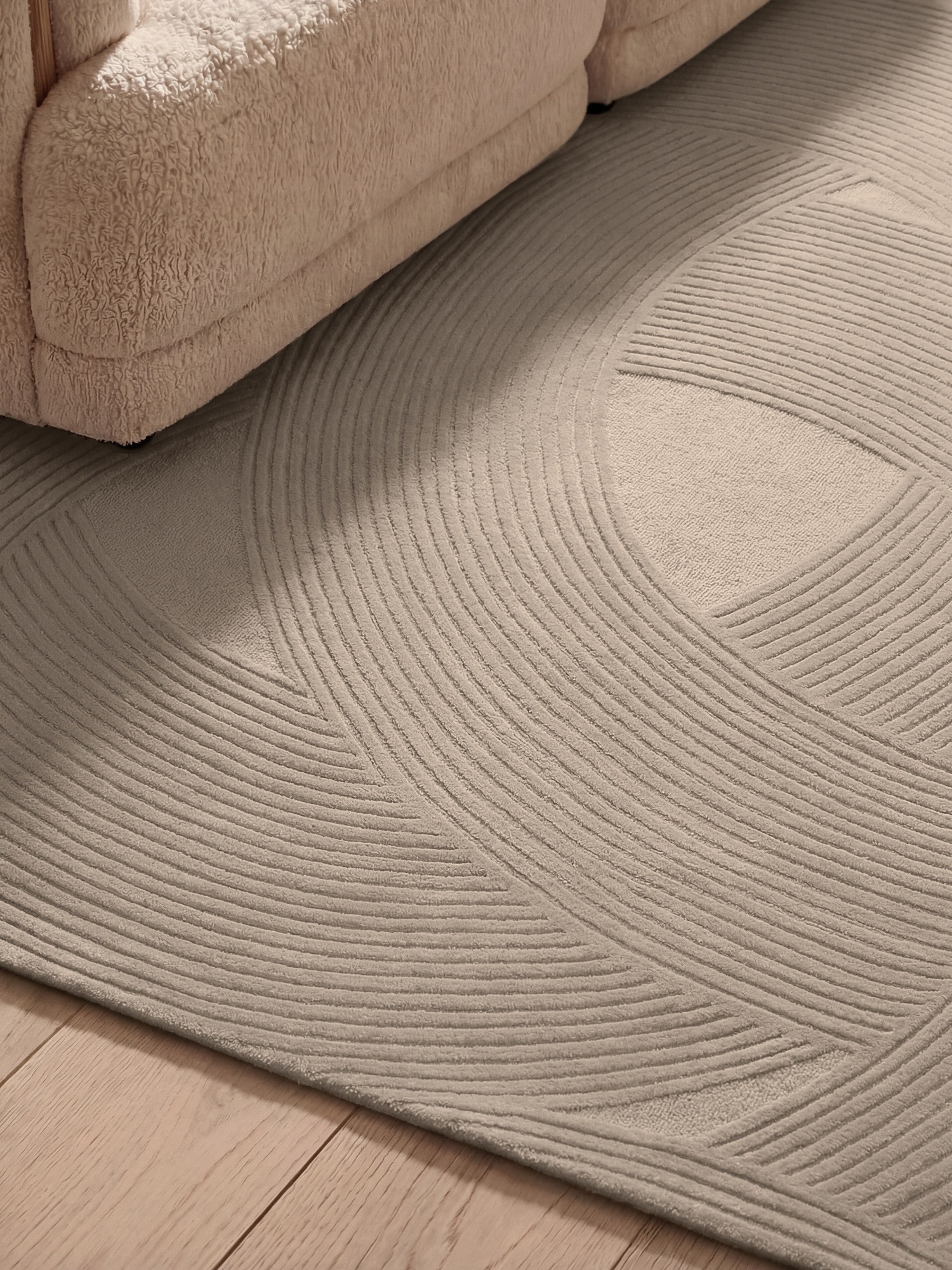 Ted Baker Wollteppich »Teppich Wollteppich Victoria« rechteckig 18 mm Höhe Naturteppich Wolle, Hoch-Tief-Design, Wohnzimmer, Schlafzimmer