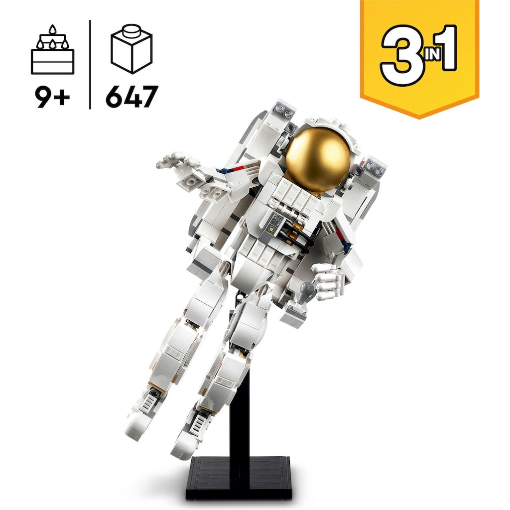 LEGO® Konstruktionsspielsteine »Astronaut im Weltraum (31152), LEGO Creator 3in1«, (647 St.)