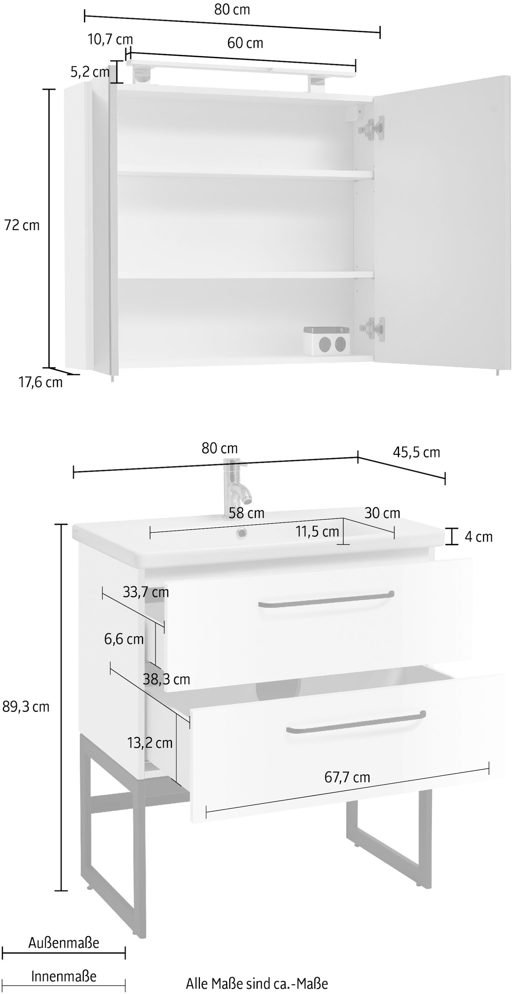 OPTIFIT Badmöbel-Set »Yukon«, mit Jahren 3 XXL (Set, 2 St.) Garantie