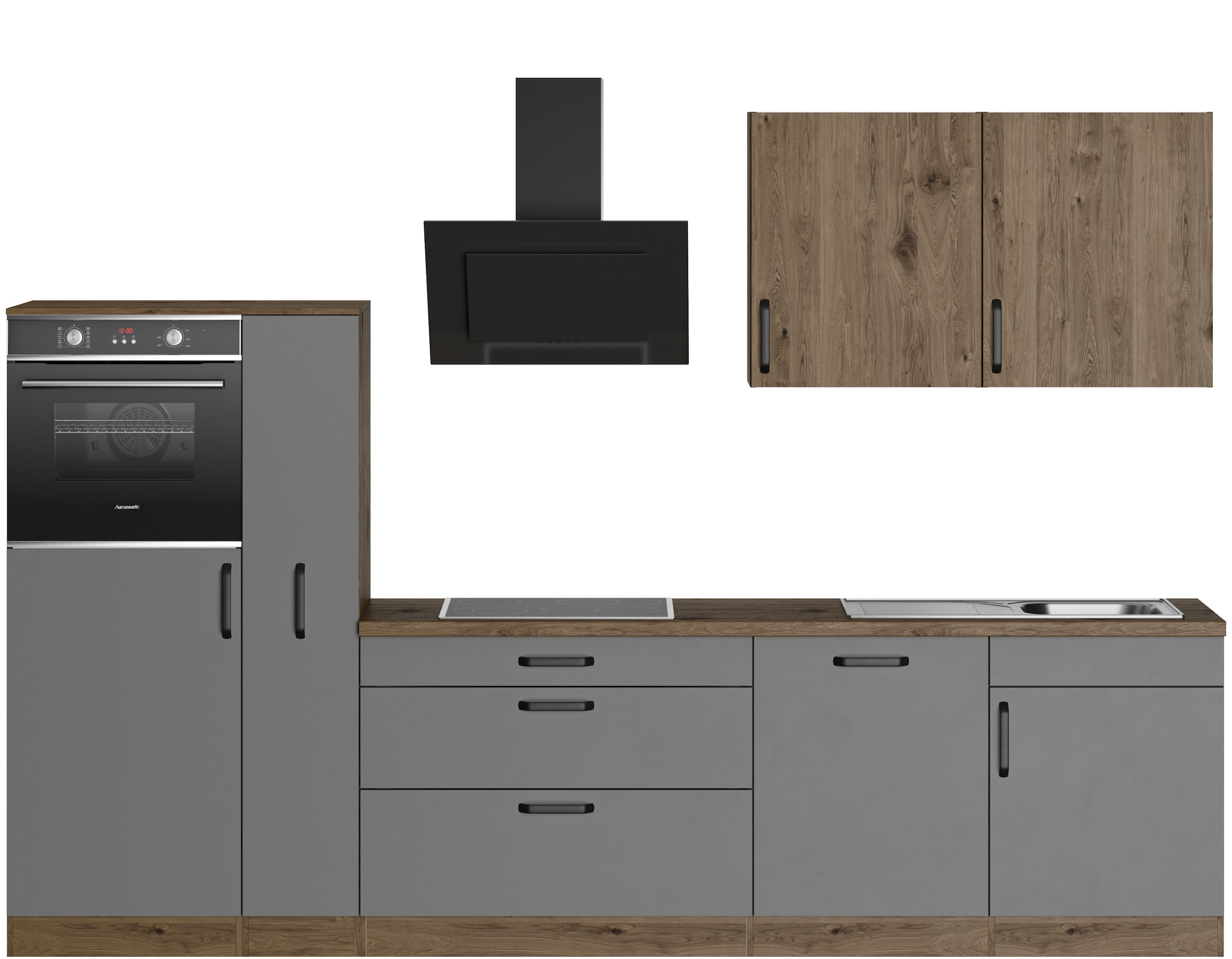 wiho Küchen Küchenzeile "Elba" wahlweise mit Hanseatic E-Geräten, Breite 310 cm