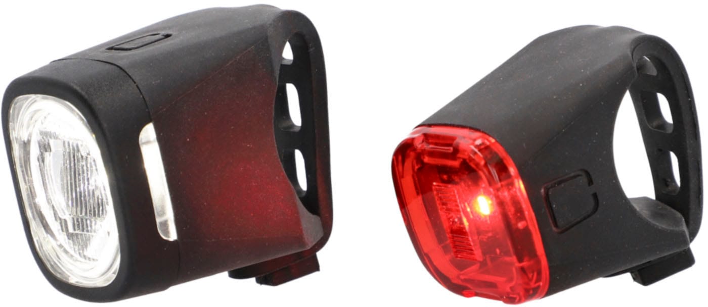 FISCHER Fahrrad Fahrradbeleuchtung »Akku Beleuchtungsset SQUARE 40/20 Lux«