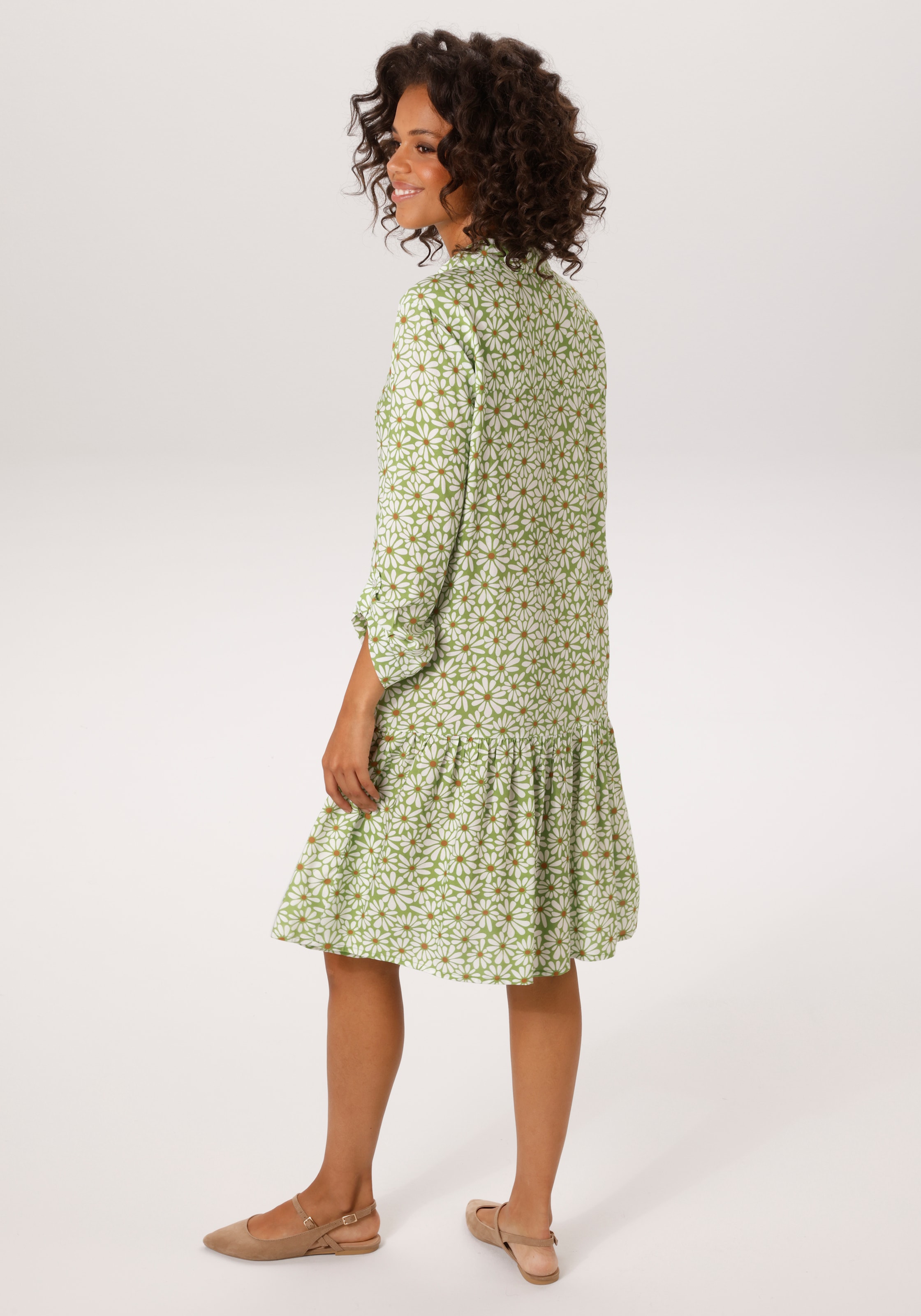 Aniston CASUAL Blusenkleid mit grafischen Blüten bedruckt - NEUE KOLLEKTION