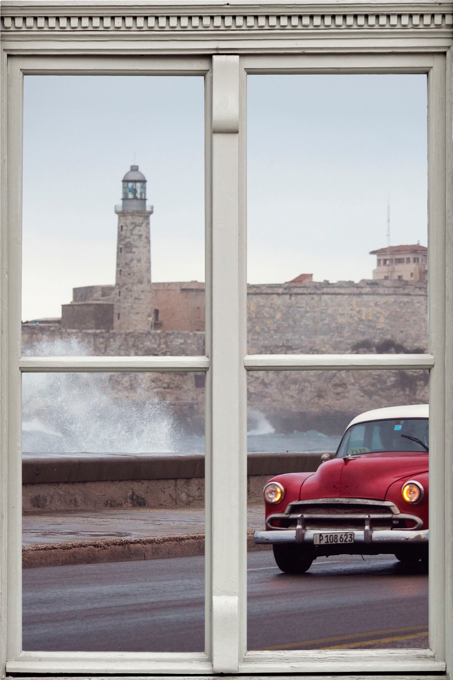 queence Wandsticker »Auto« Wandsticker, Wandbild, selbstklebend, 3D, Fenster