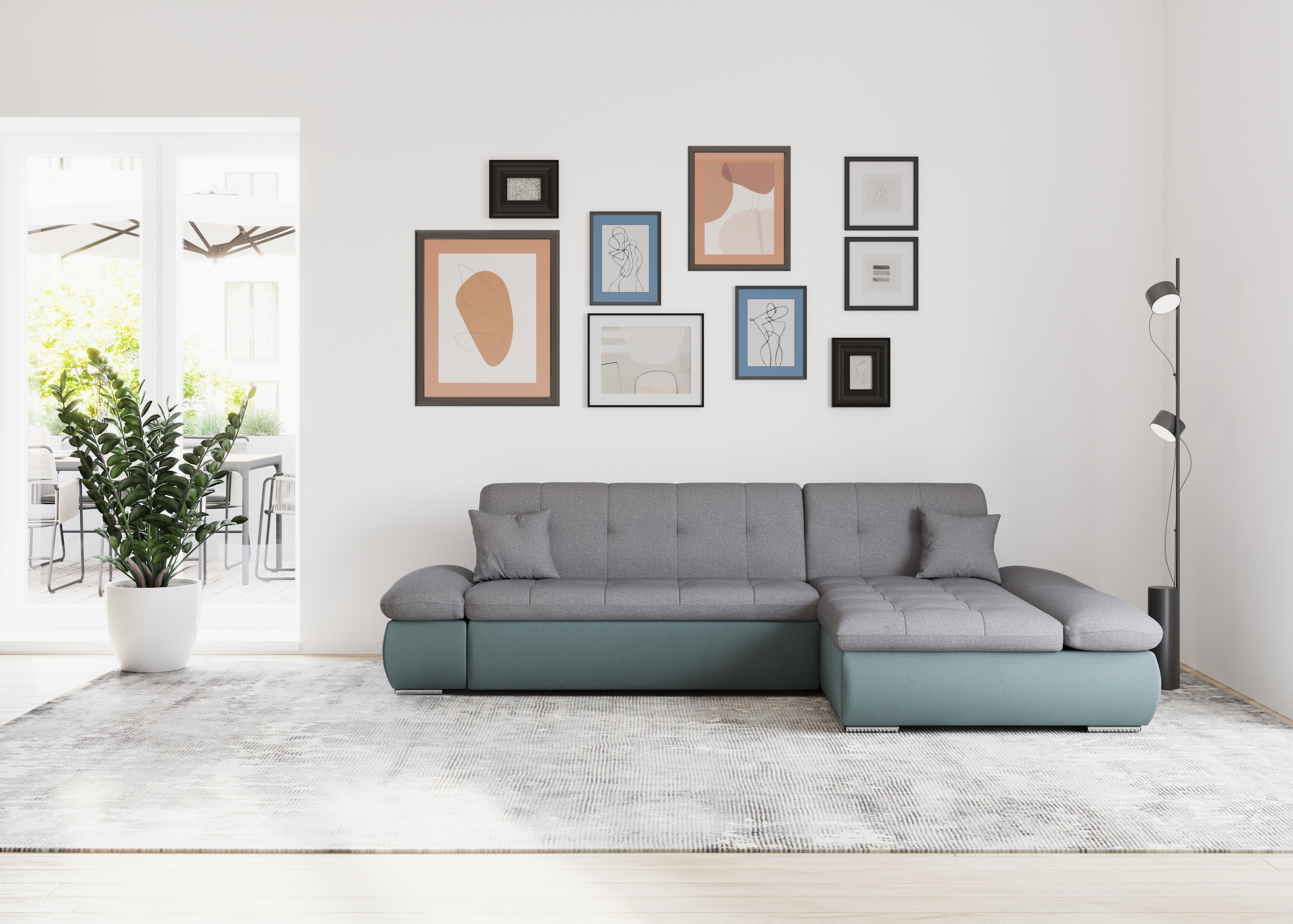 DOMO collection Ecksofa »Moric B/T/H 300/172/80 cm, auch in Cord, L-Form«, XXL-Format, wahlweise auch mit Bettfunktion und Armverstellung