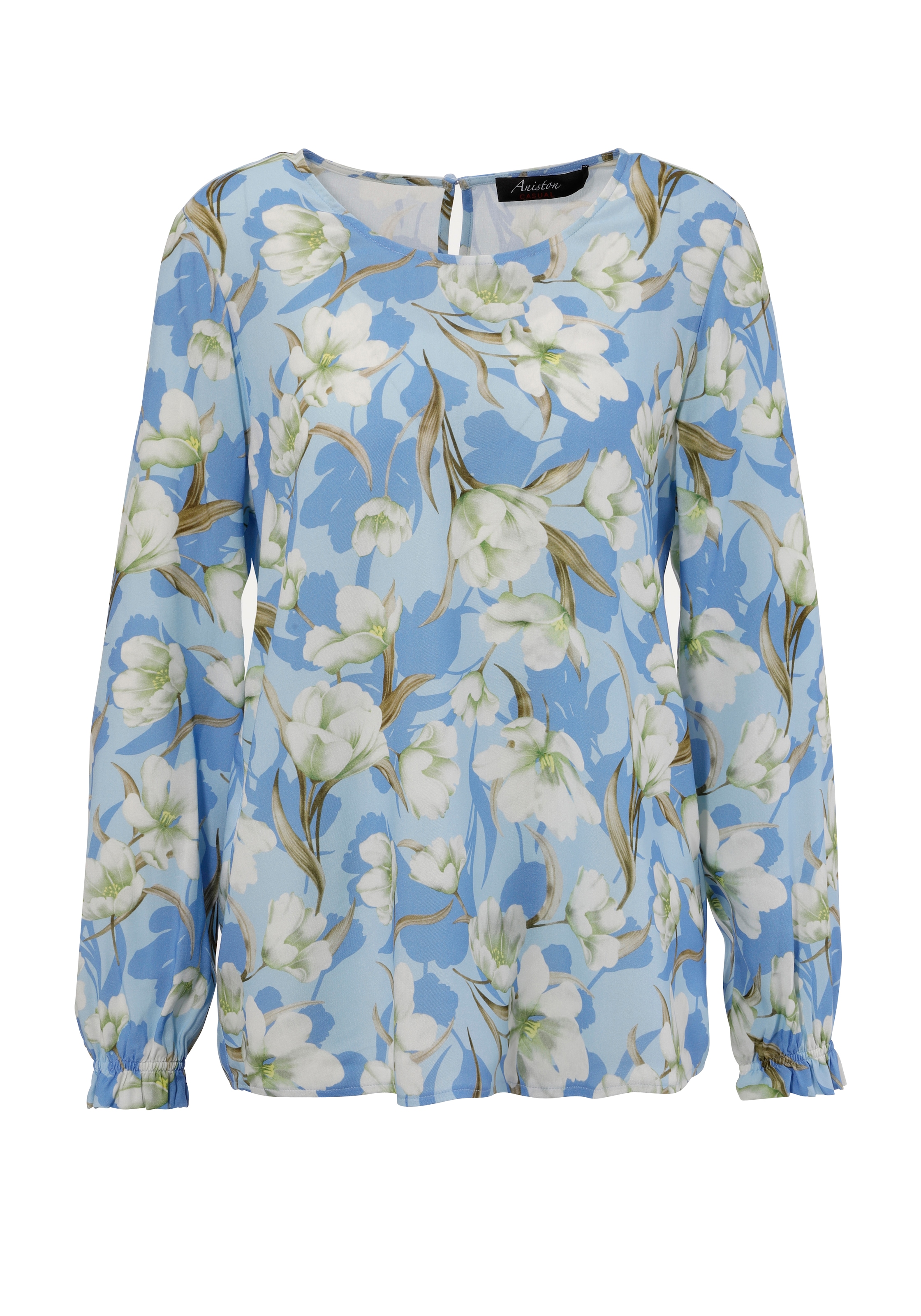 Aniston CASUAL Schlupfbluse, mit farbharmonischem Blumendruck - NEUE KOLLEKTION