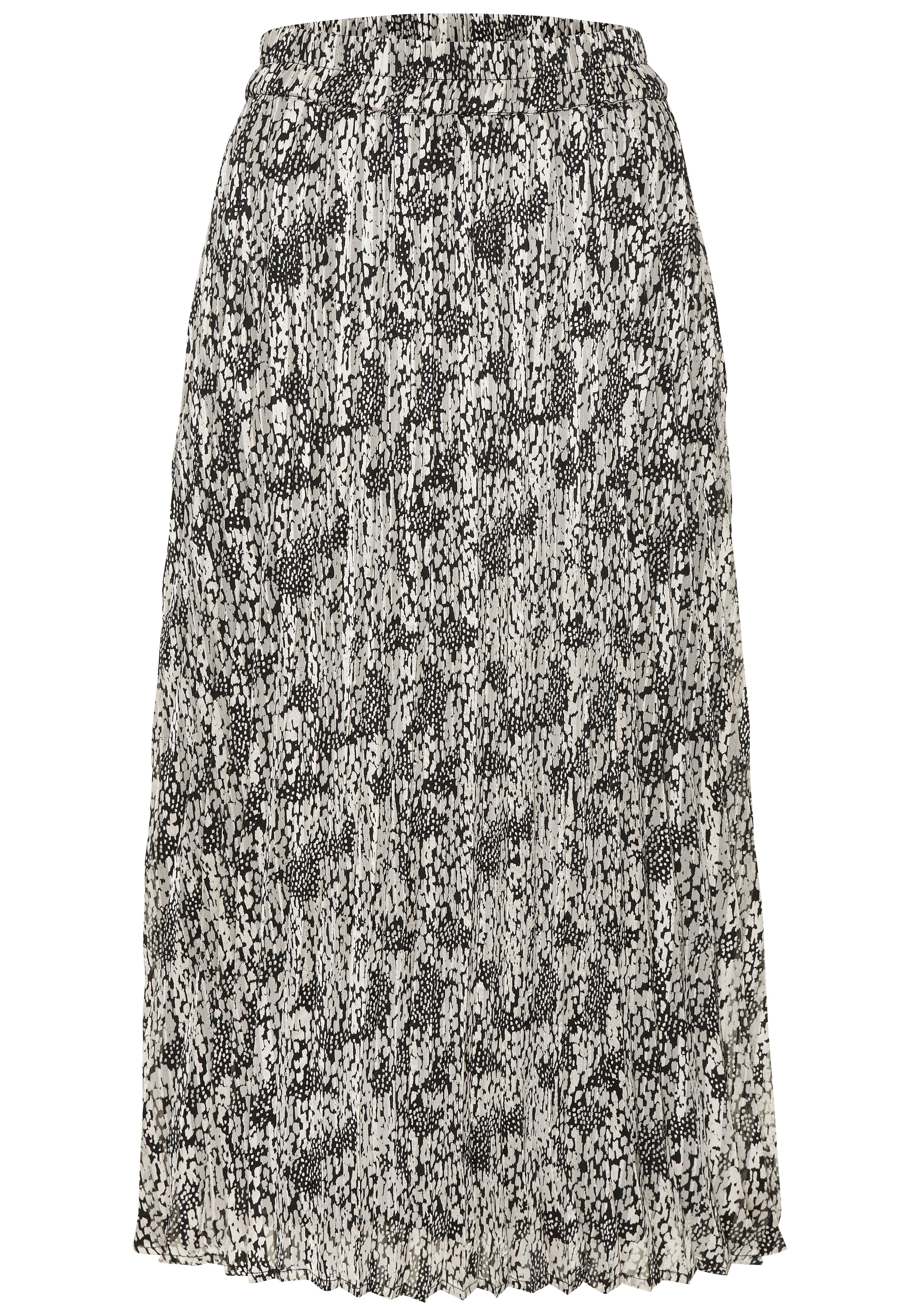 LASCANA Plisseerock aus leichter Chiffonware, Midirock mit Alloverprint, sommerlich