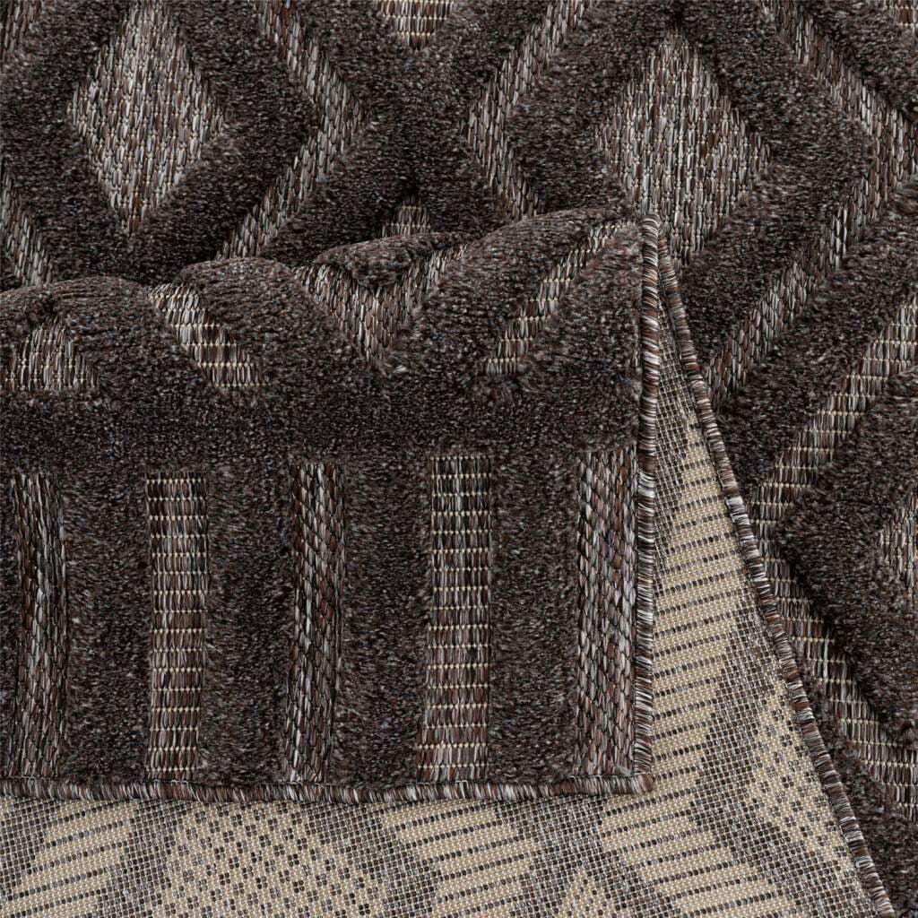 Carpet City Teppich »In-& Outdoorteppich Santorini 58377, 3D-Effekt, Raute-Optik«, rechteckig, 5 mm Höhe, Wetterfest & UV-beständig für Terrasse, Balkon, Küche, Flur
