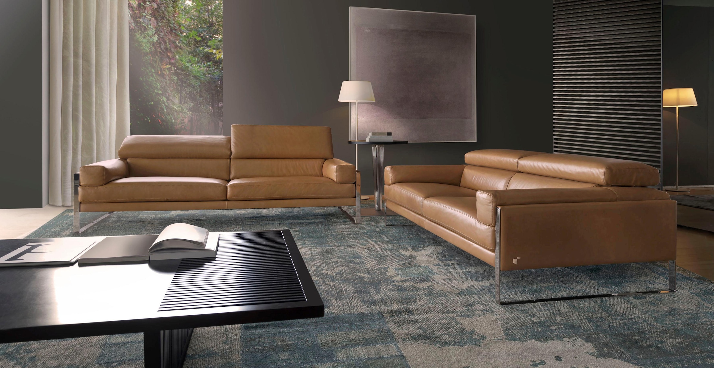 CALIA ITALIA 2-Sitzer »Romeo, Designsofa der Extraklasse mit tollem Sitzkomfort«, edle Design Kufenfüße und edlem Lederbezug