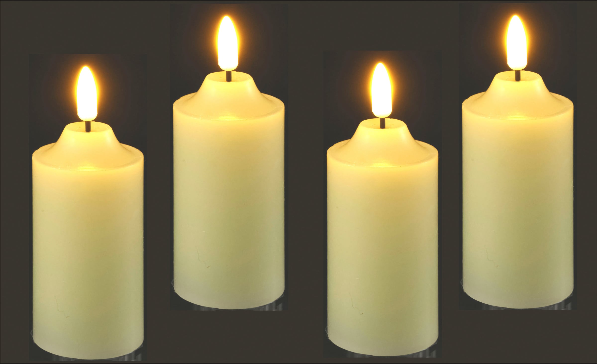 I.GE.A. LED-Kerze »Batteriebetriebene LED-Kerzen aus Echtwachs, Ø ca. 5,5 cm«, warmweißes Stimmungslicht, Stumpenkerze für den Adventskranz
