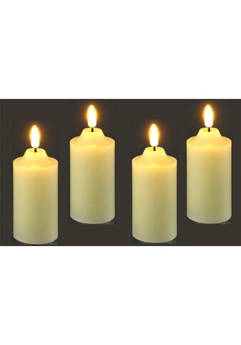LED-Kerze »Batteriebetriebene LED-Kerzen aus Echtwachs, Ø ca. 5,5 cm«