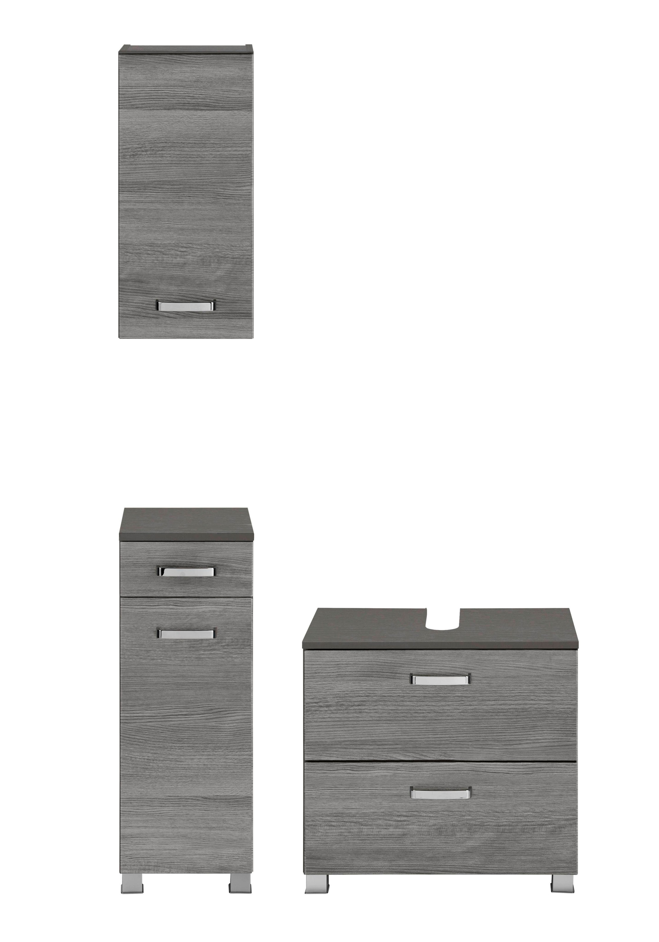 welltime Badmöbel-Set »Ravenna«, (3 St.), Hängeschrank, Unterschrank, Waschbeckenunterbeckenschrank