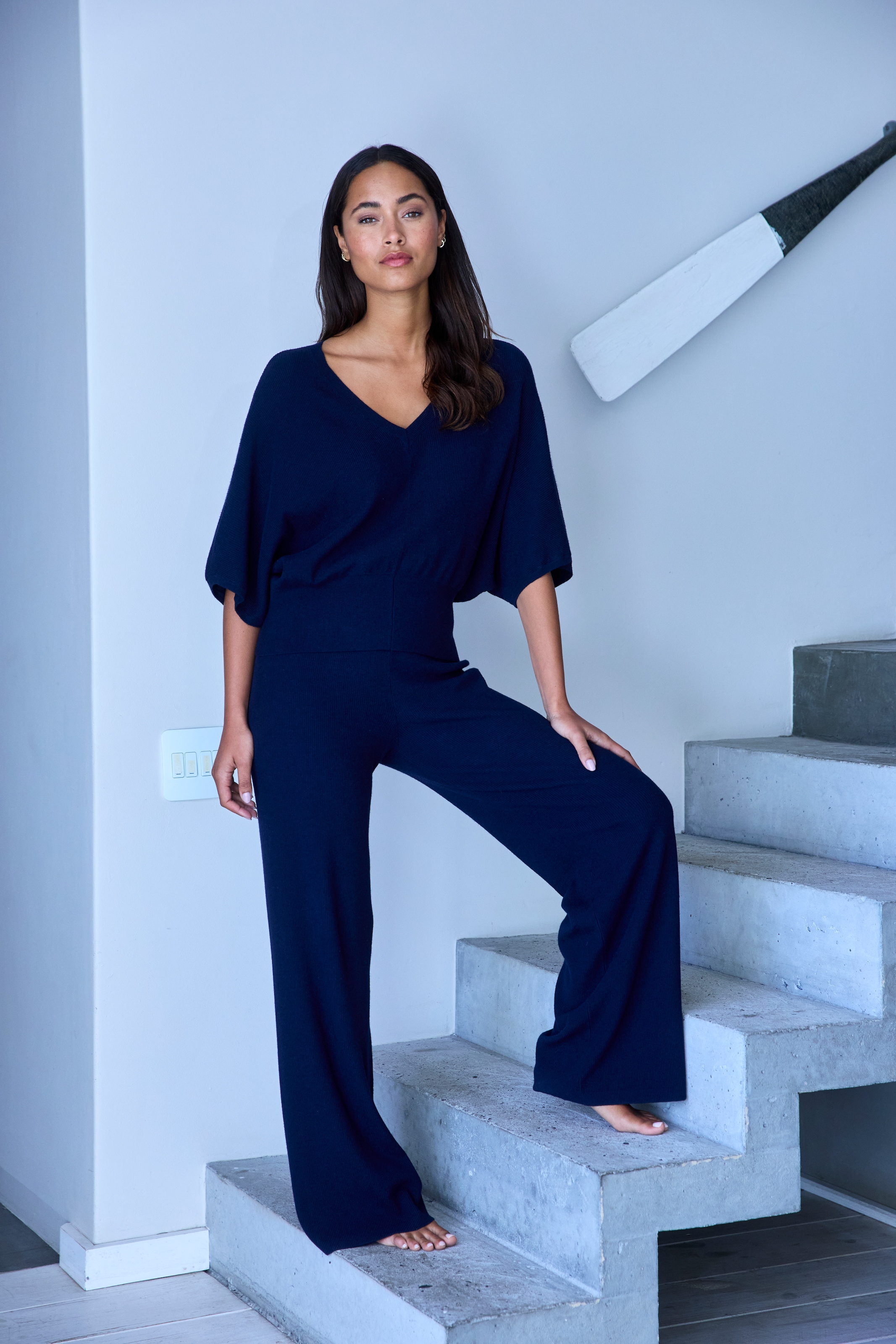 Copenhagen Studios Fledermausshirt, aus hochwertiger, feiner Rippe, Loungewear