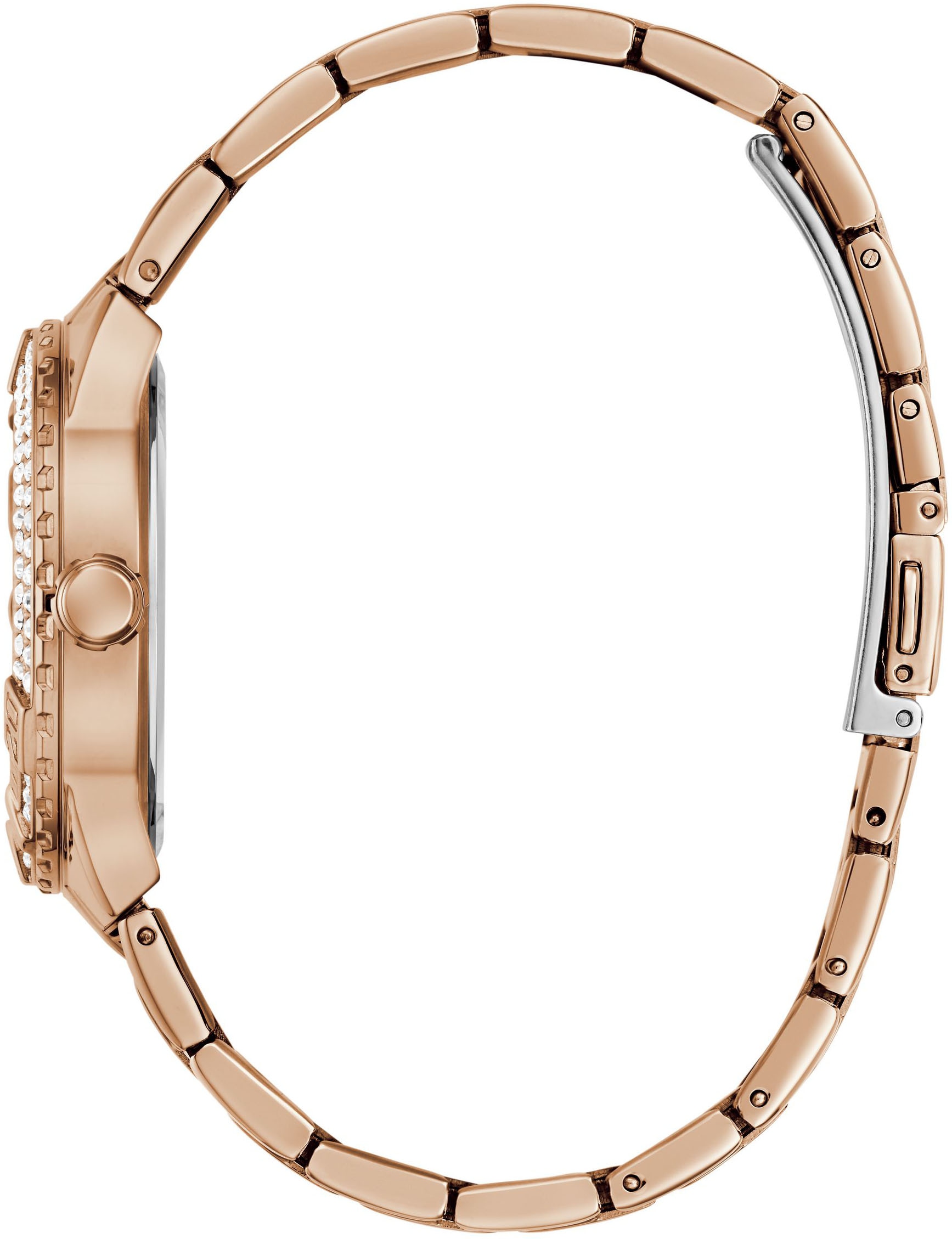 Guess Quarzuhr »SANGRIA« Armbanduhr, Damenuhr, Edelstahlarmband