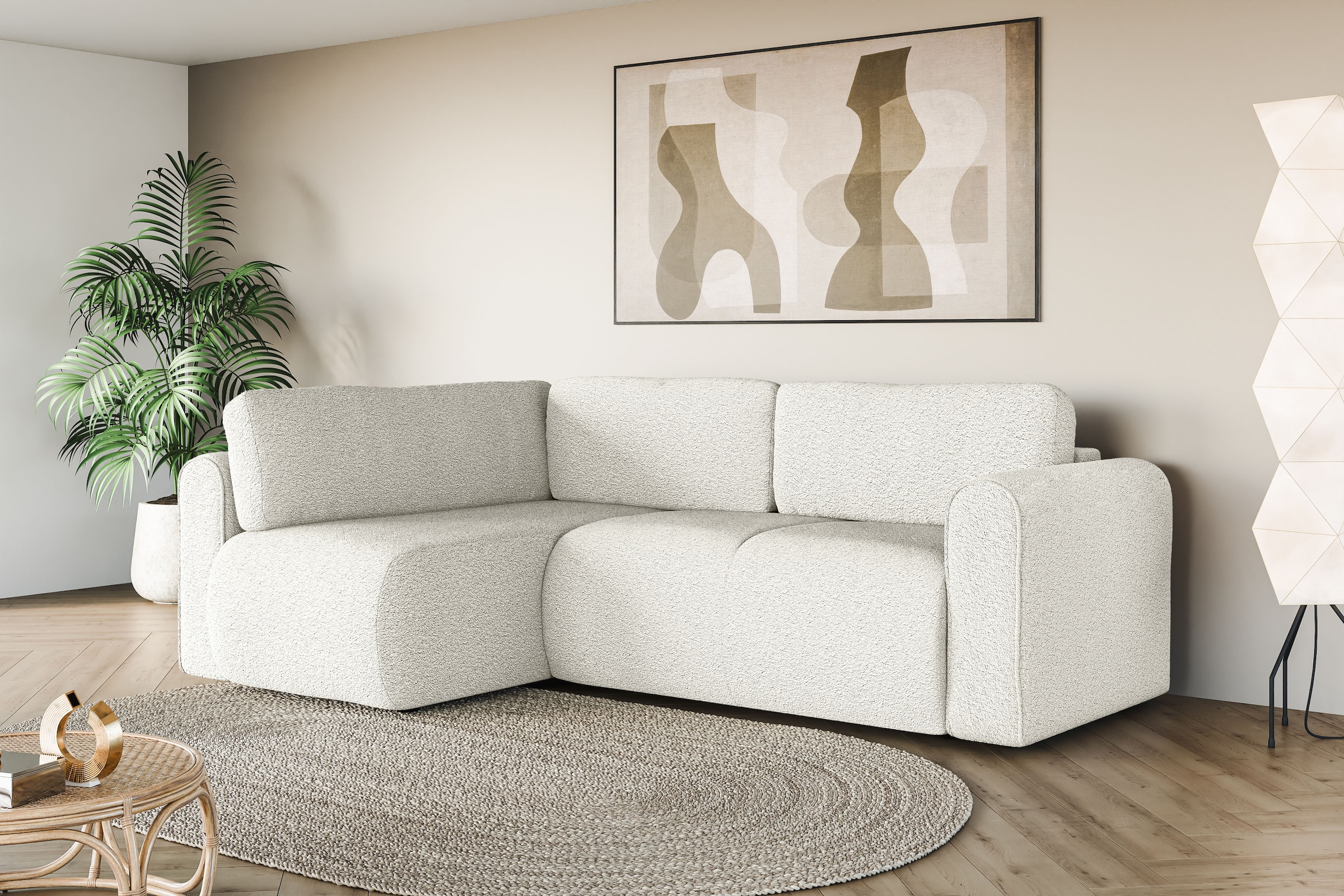 Ecksofa »Ecksofa Zacharia wahlweise mit Bettfunktion, BxTxH 250x166x86 cm«, L-Form mit...