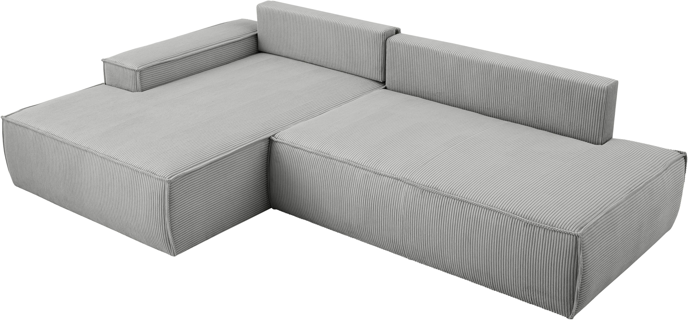 Home affaire Ecksofa »SHERWOOD, Schlafsofa in L-Form offen (275cm), Cord, Leinenoptik«, Schlaffunktion und Bettkasten, Kedernaht, hoher Sitz- & Liegekomfort