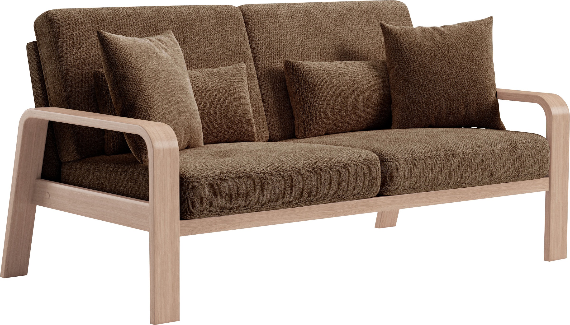 sit&more 2,5-Sitzer »Kolding«, Armlehnen aus Buchenholz in natur, verschiedene Bezüge und Farben