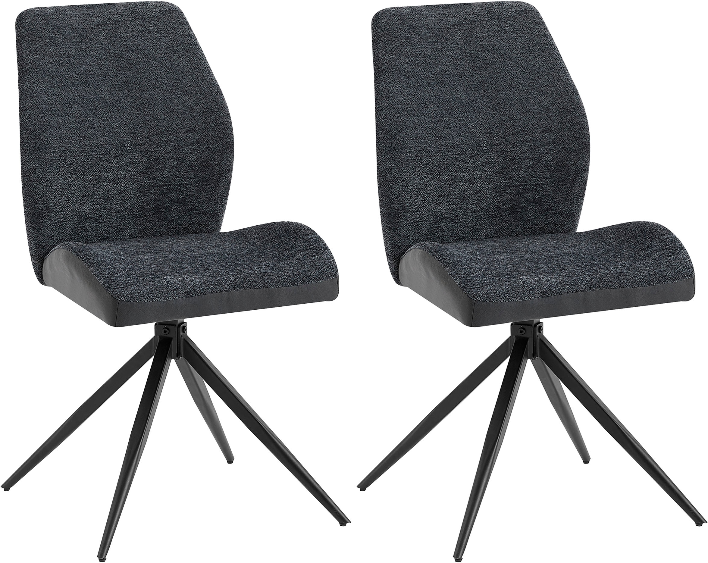 byLIVING Esszimmerstuhl "Snap 2er-Set" (Set) 2 Stk.mit 360 Grad Drehfunktion, Vintage Mikrofaser und Boucle Stoff