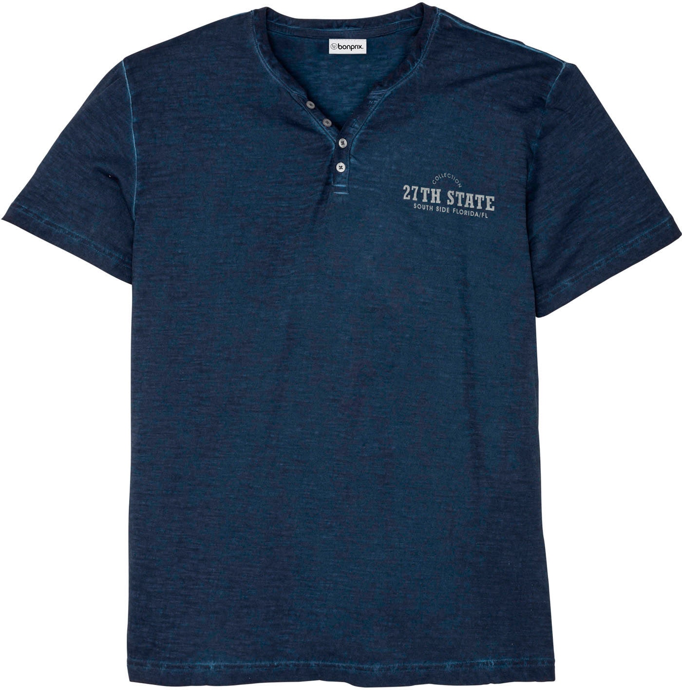 bonprix Henleyshirt Regular fit, Kurzarm, aus Baumwolle