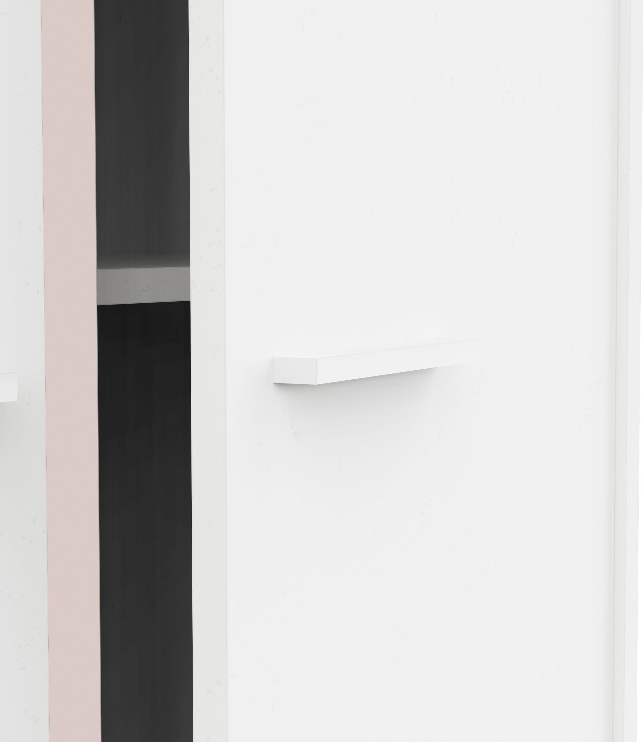 Demeyere GROUP Kinderkleiderschrank »REVERSO, mit rosa oder dunklem Kontrast durch drehbare Paneele«, (B/H/T ca. 88,5/181/50 cm), 2 Kleiderstangen, 3 Regalböden, Made in France