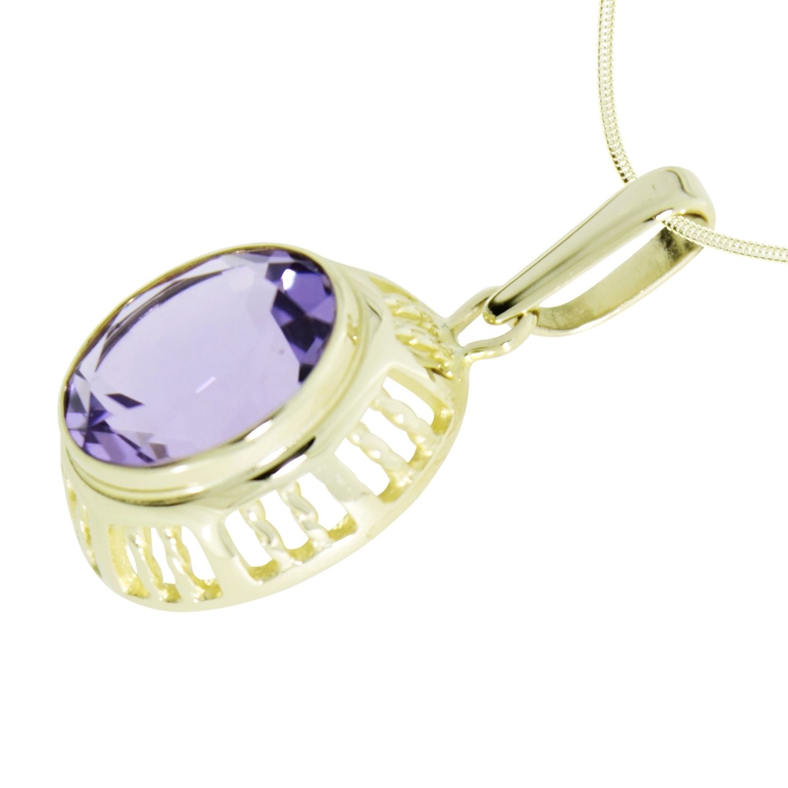 OSTSEE-SCHMUCK Kette und Anhänger Set »- Erna - Gold 333/000 - Amethyst«