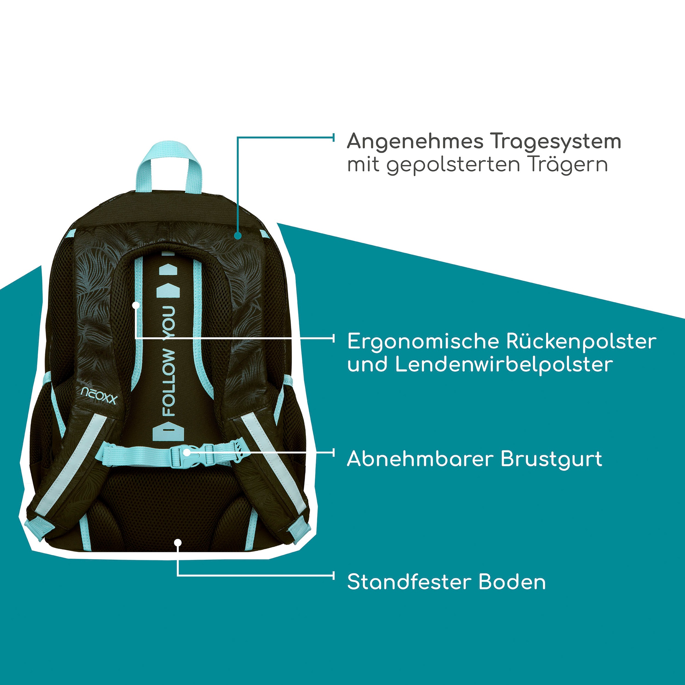 neoxx Schulrucksack »Flow, Queen of Nite«, teilweise aus recyceltem Material